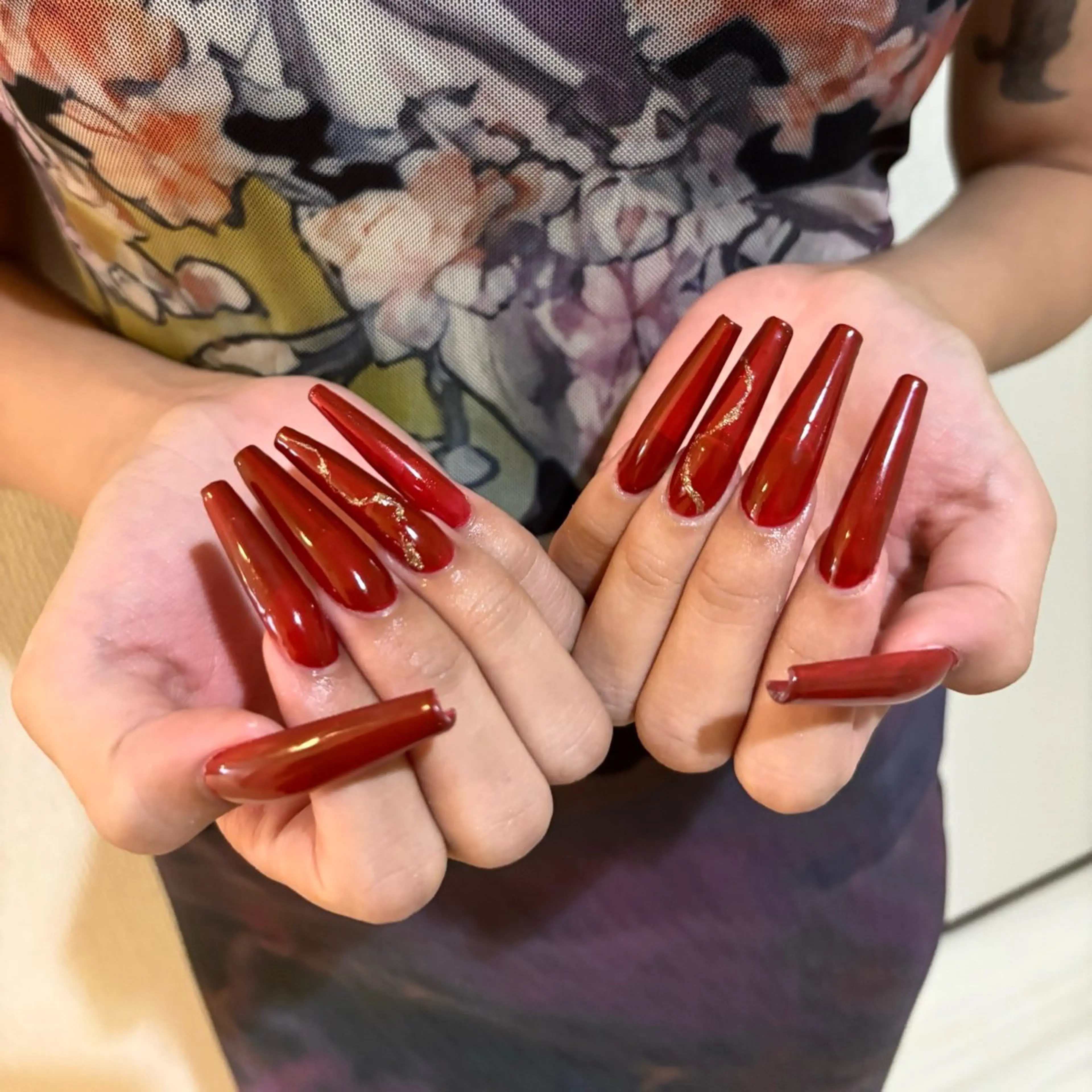 ネイル ロングネイル ハンドネイル ️🩵Merci Miyu 南堀江️のネイルデザイン