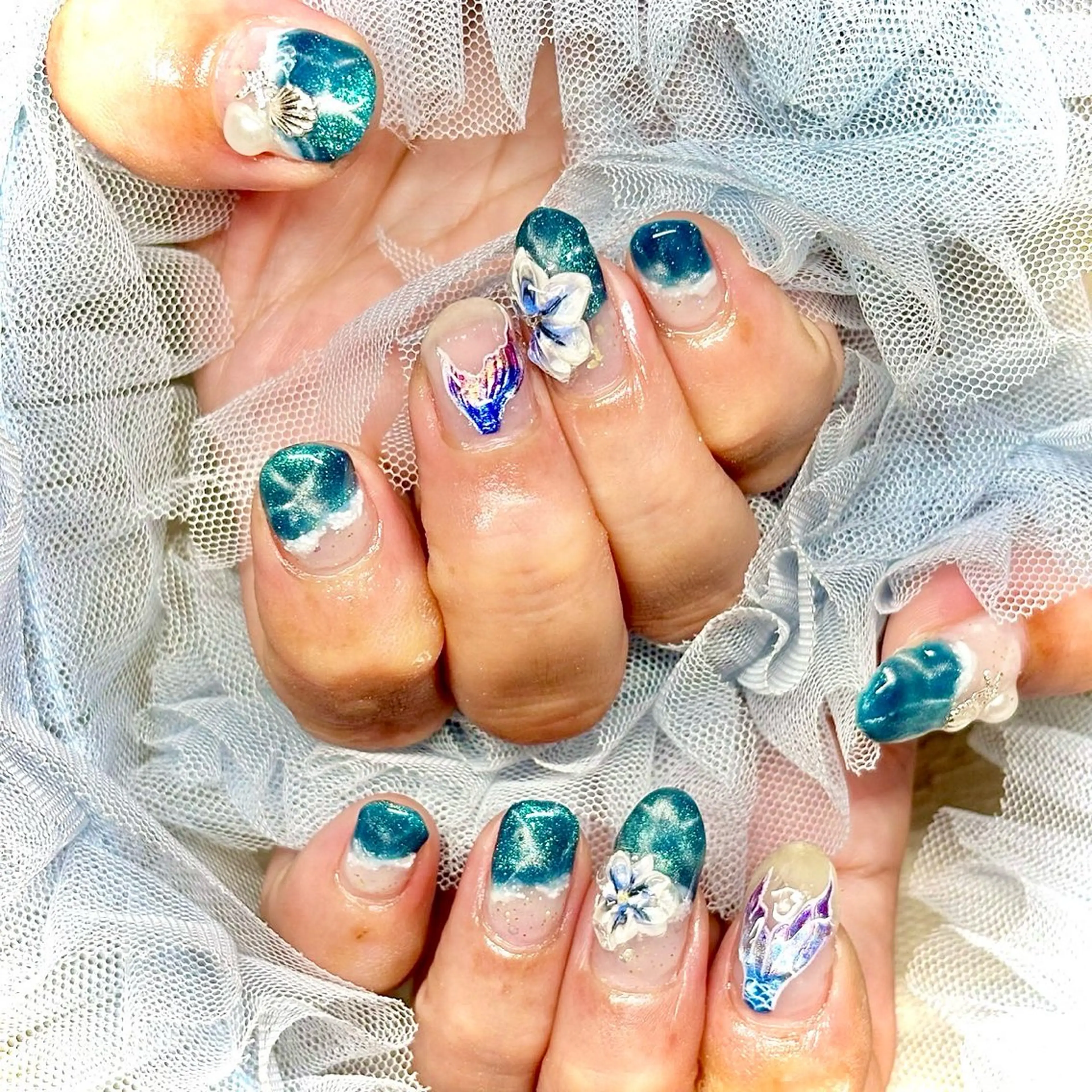 ネイル 韓国ネイル 夏ネイル ワンホンネイル miminon 自宅ネイルサロンのネイルデザイン