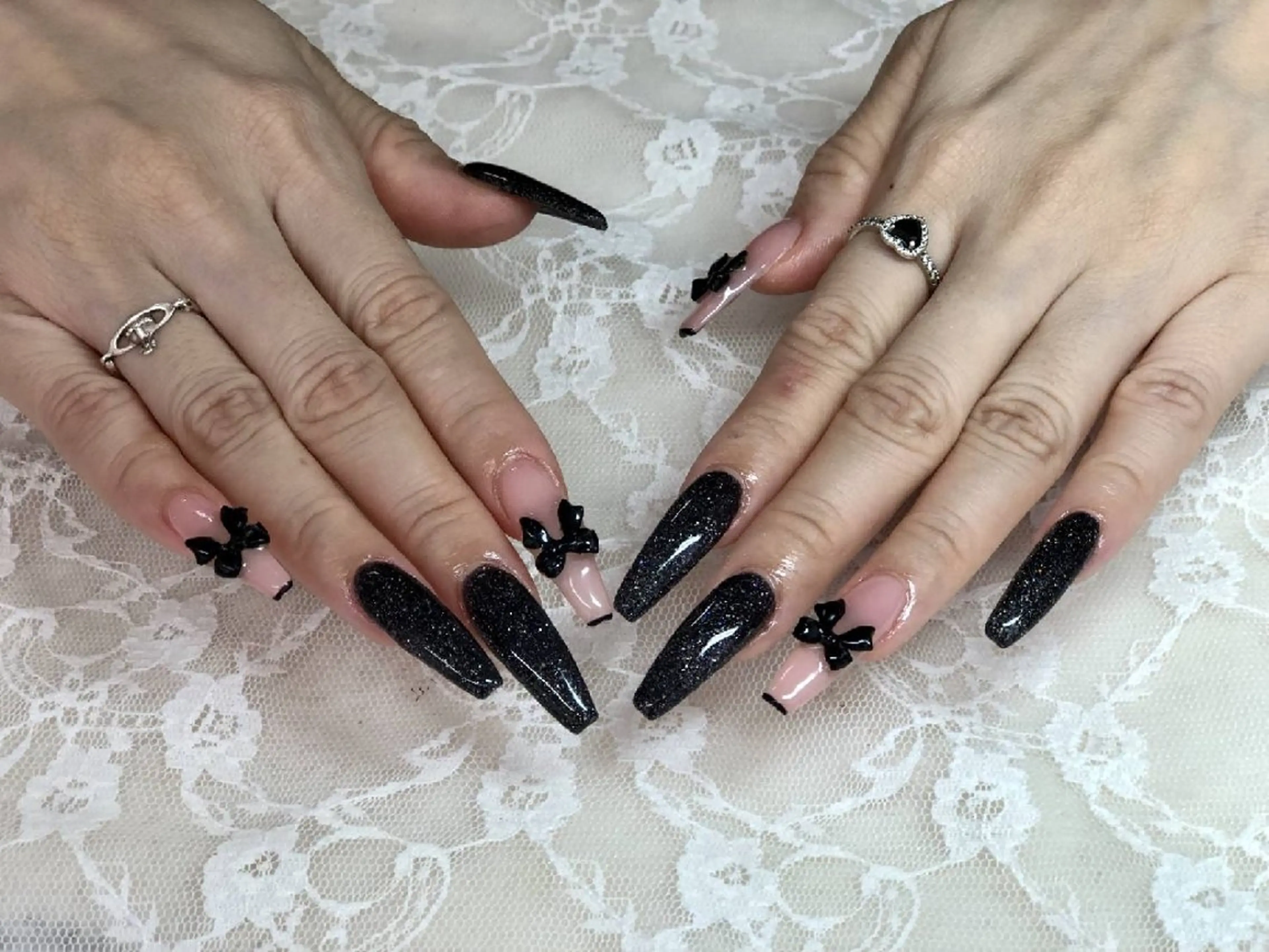 ネイル 長さ出し フラッシュネイル ガーリー ハンドネイル ハンドケア 心斎橋Salon Epokkuのネイルデザイン