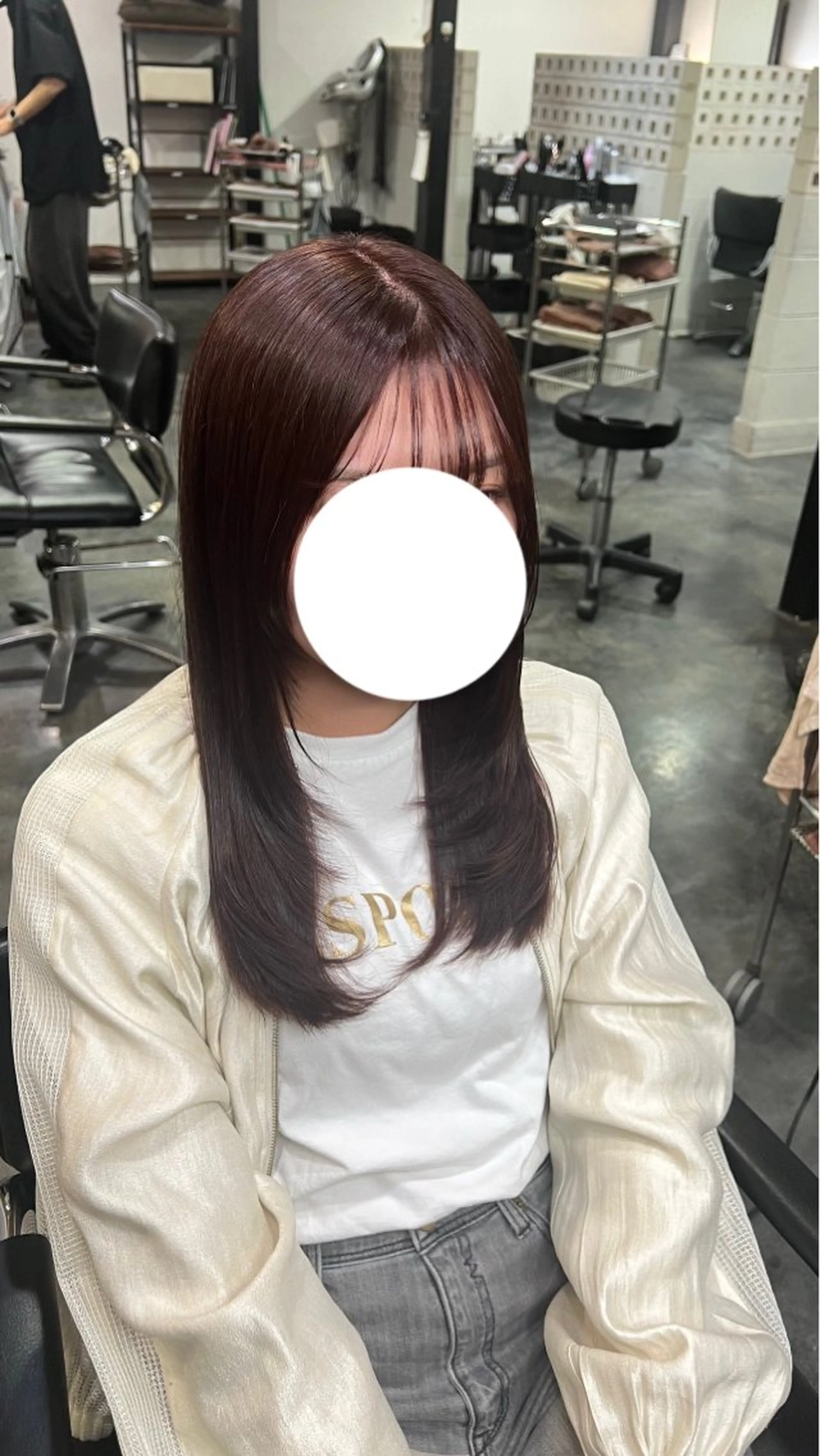 セミロング ピンクブラウン 西村 美月のヘアスタイル