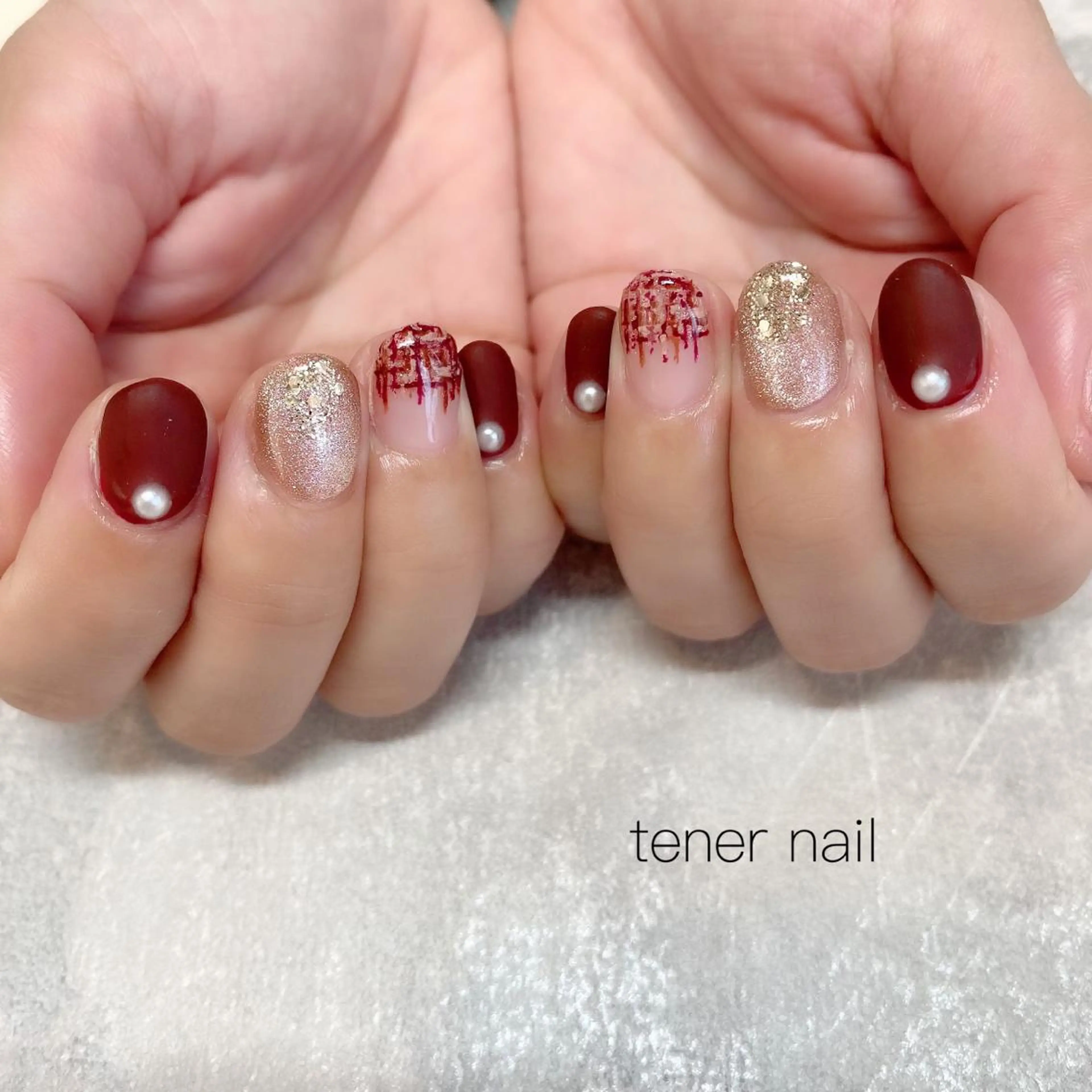 ネイル グラデーション ツイードネイル tener  nail  テネルネイル所属・テネルネイル tener nailのネイルデザイン