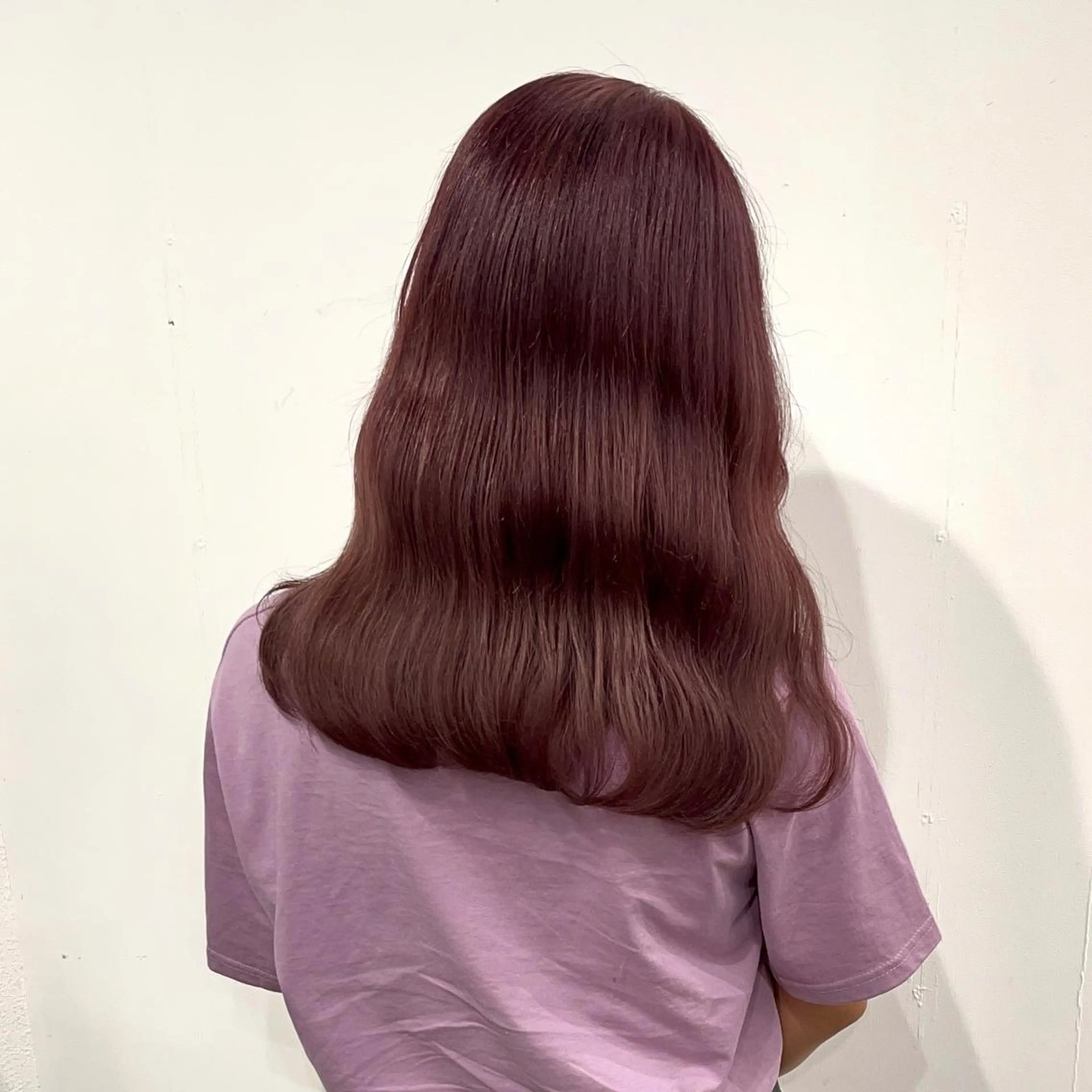 セミロング カラー ヘアアレンジ ラベンダーカラー ピンクカラー キダアヤカ/ 梅田/ベージュカラーのヘアスタイル