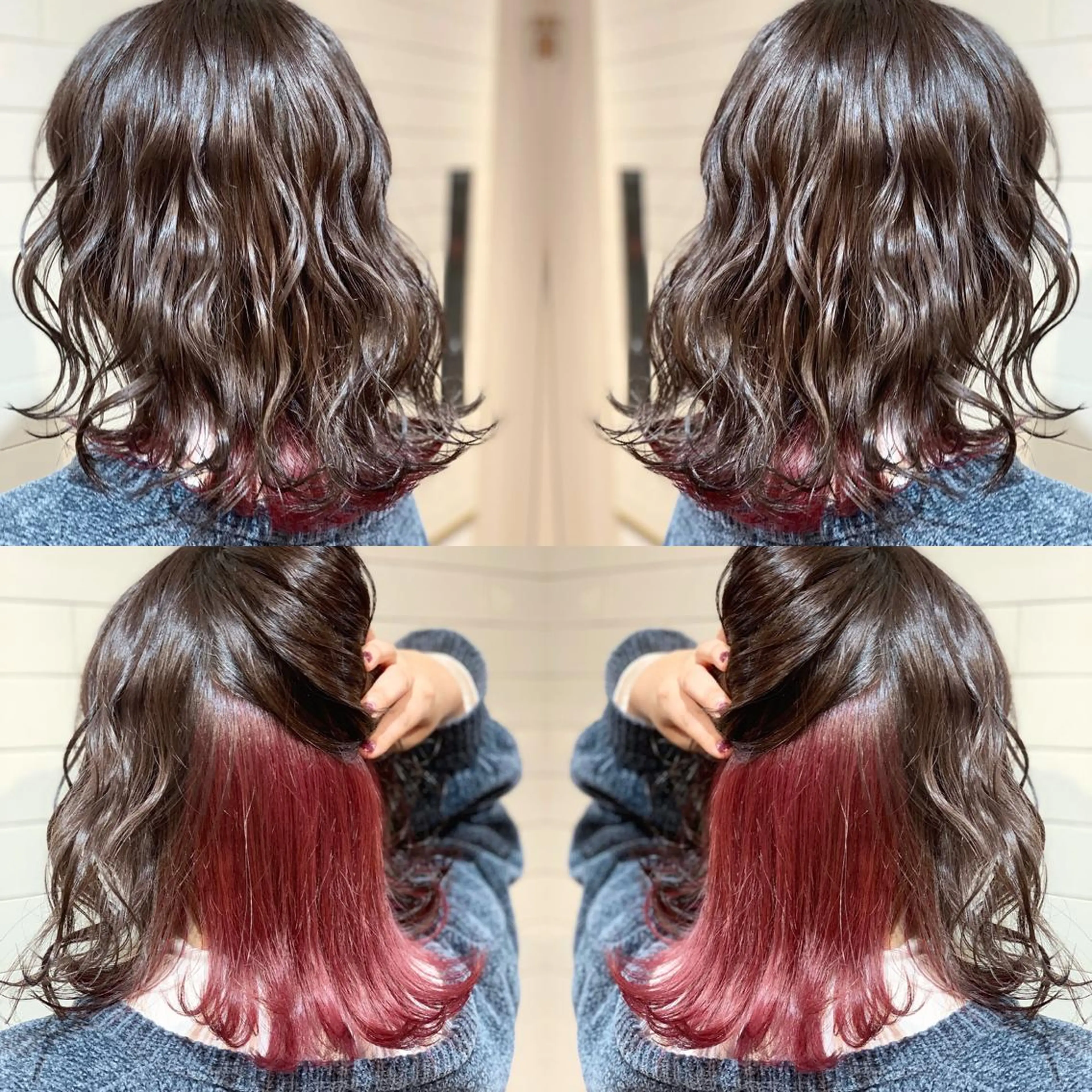 ミディアム カラー ヘアアレンジ 髪質改善×ハイトーン 中田啄也のヘアスタイル