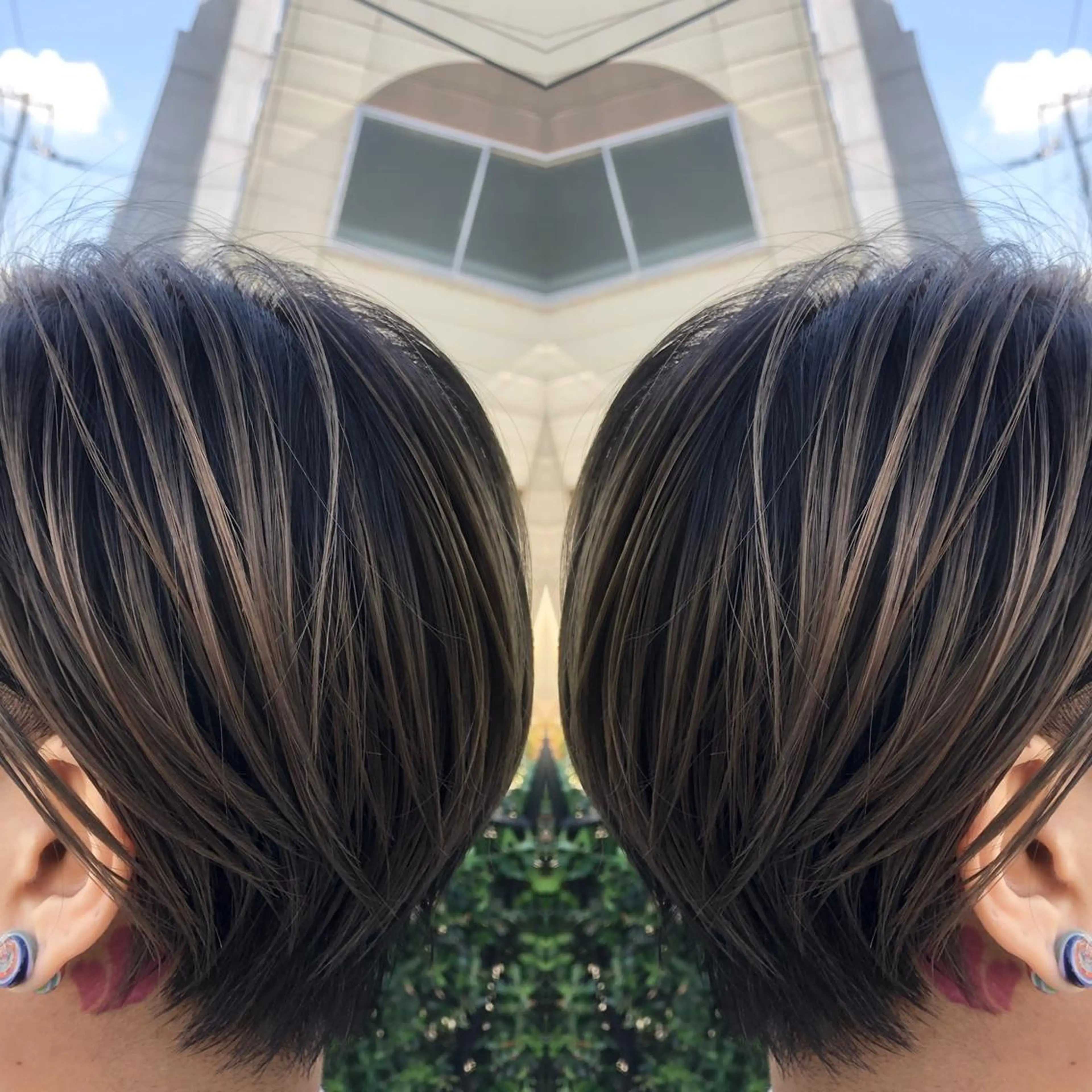 ショート レイヤーカット ショートヘア カット ヘアカラー ハイライトバレイヤー ジュ＆縮毛矯正✨櫻野のヘアスタイル