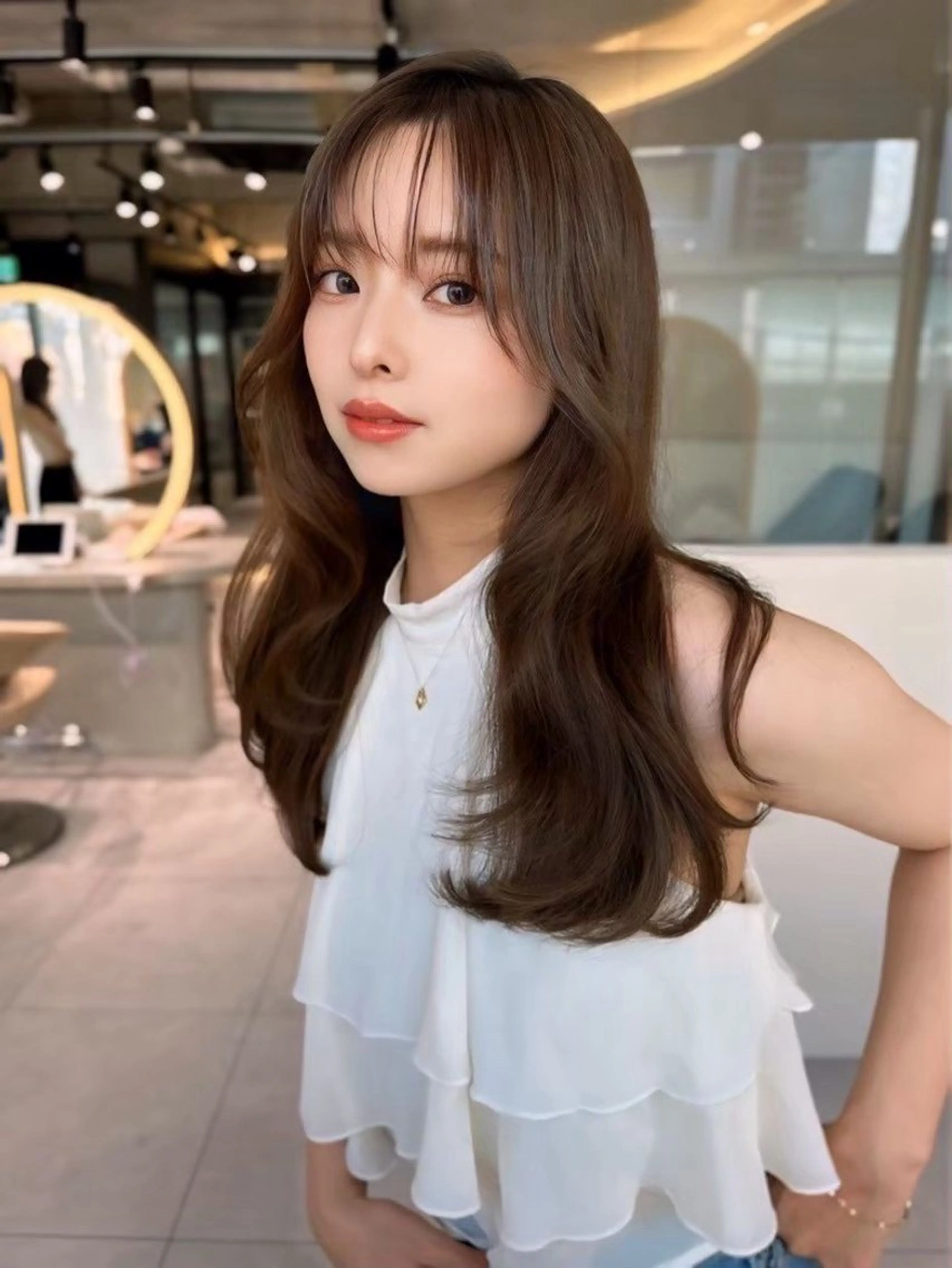 セミロング 髪質改善×韓国ヘアサロン Role 博多【ロール】所属・yui🎀ブリーチ なしWカラー／博多のヘアスタイル