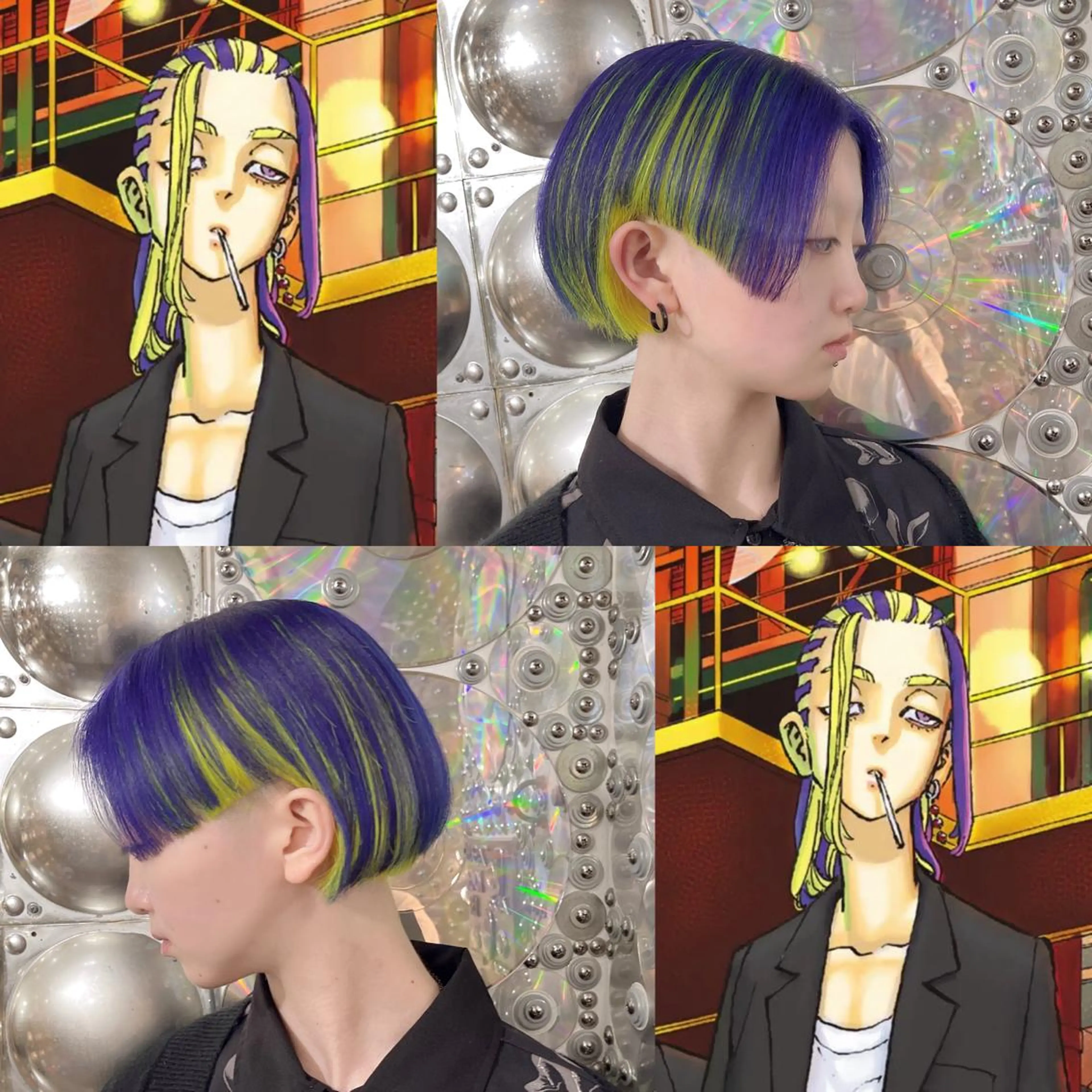 ショート カラー ヘアアレンジ haco+所属・🌈派手髪エクステ ブレイズ🌈ひろとのヘアスタイル