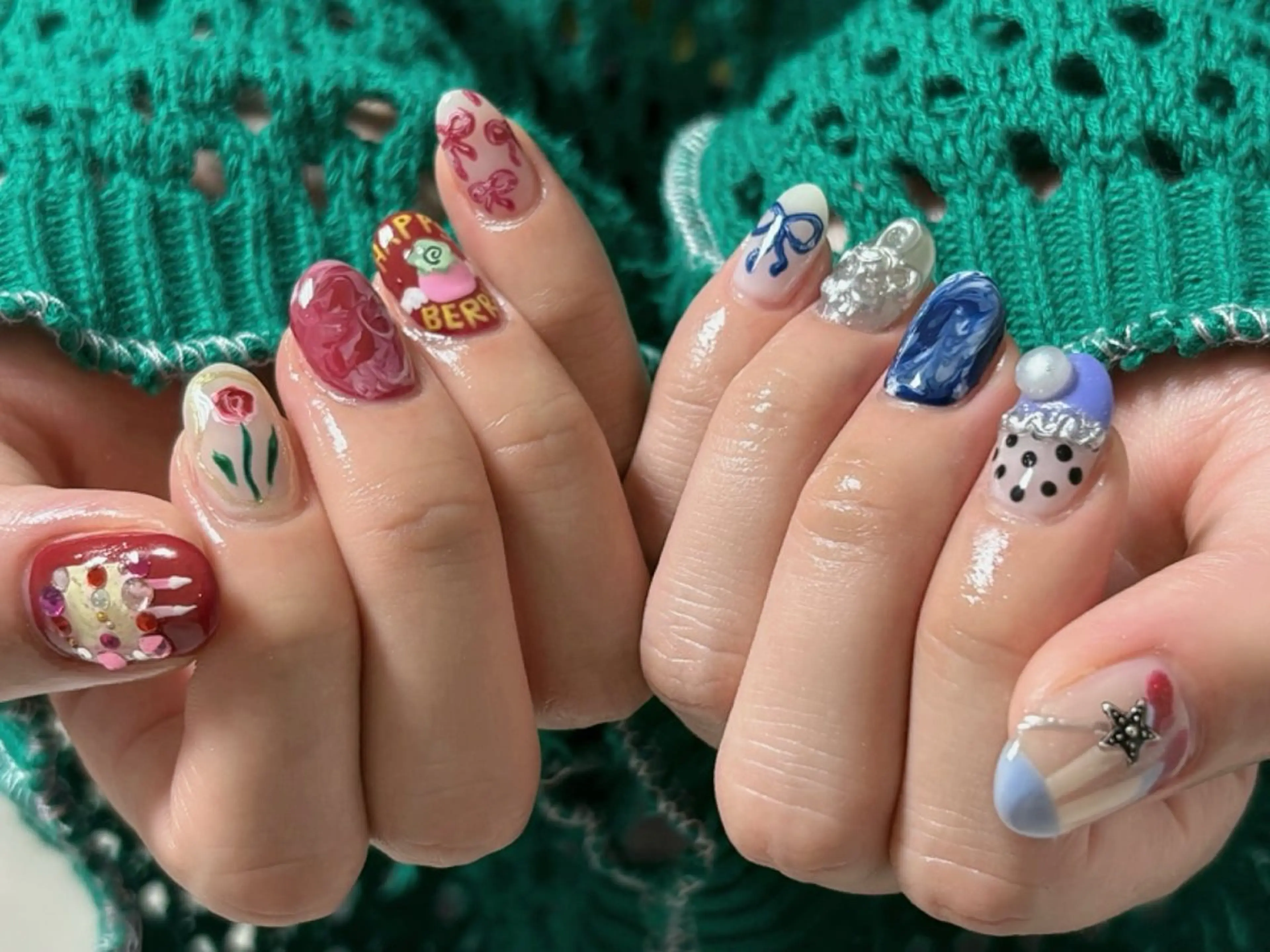 ネイル ハンドネイル Protea きぬがわ らむのネイルデザイン