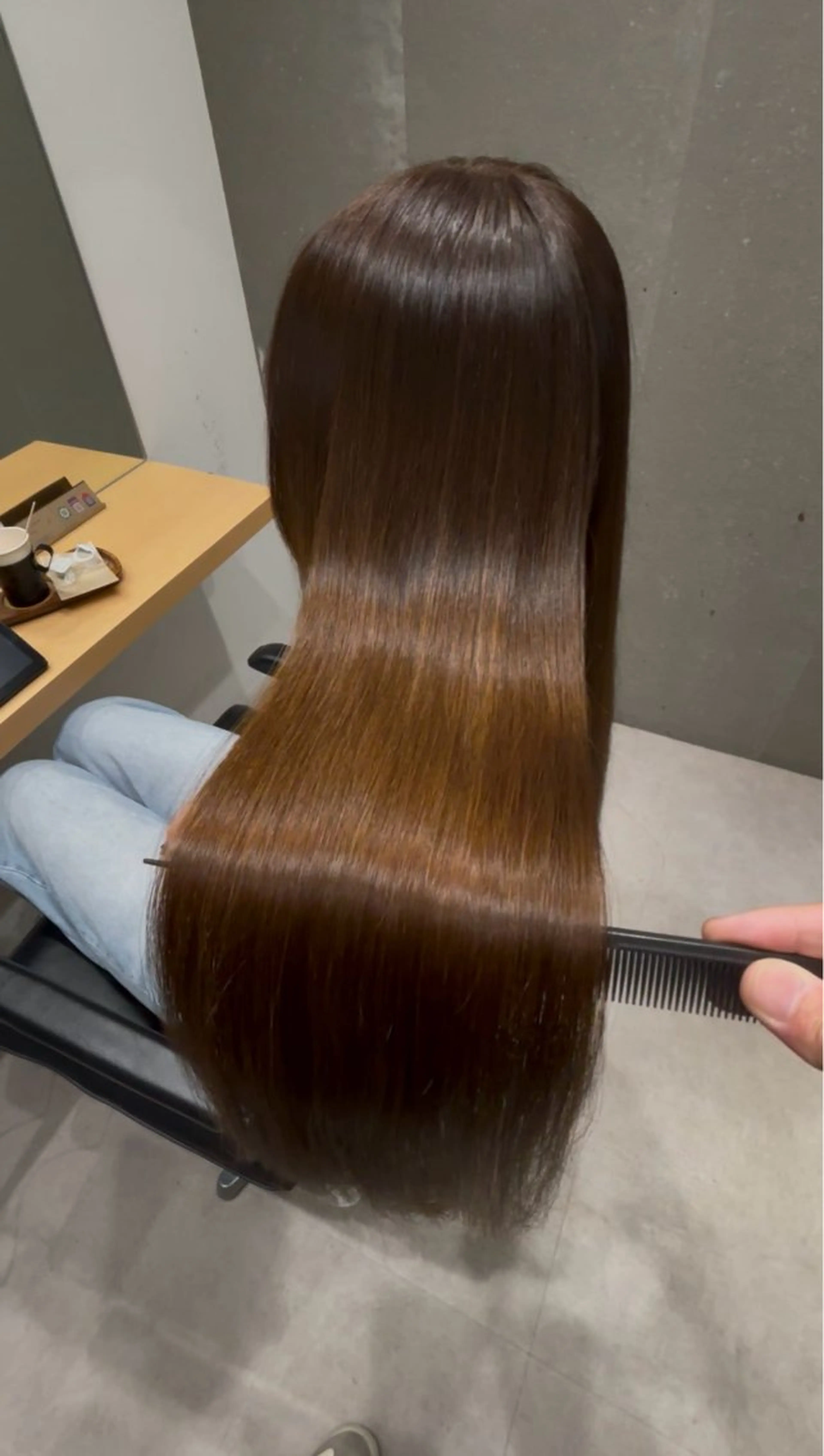 ミディアム カラー 透明感カラー イルミナカラー トリートメント 髪質改善ヘアケア 艶髪特化/上田のヘアスタイル