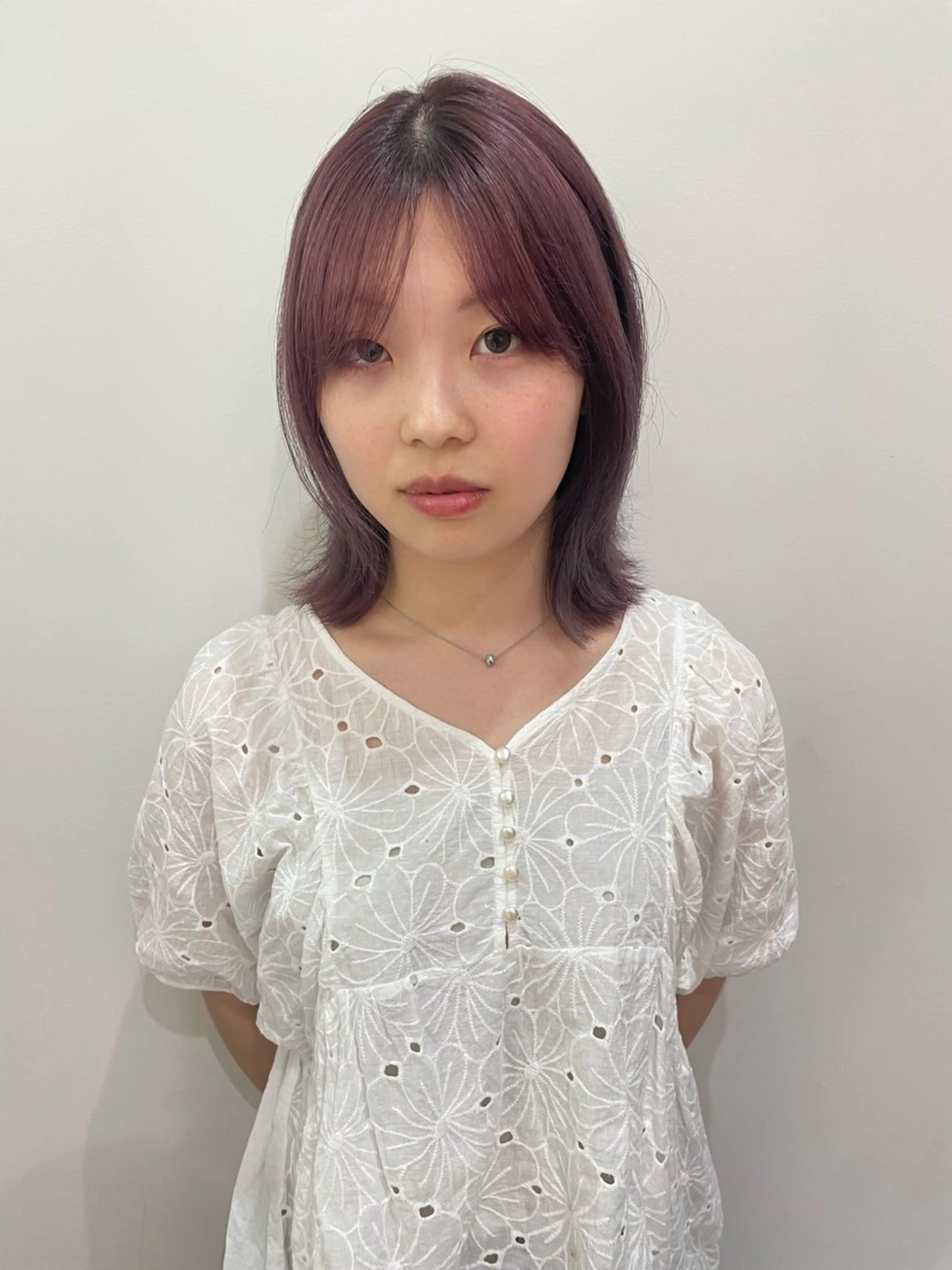 ミディアム カラー ブリーチ ラベンダーカラー カット ヘアカラー トリートメント レイヤー/お顔まわり 暖色カラー🍑Amiのその他イメージ