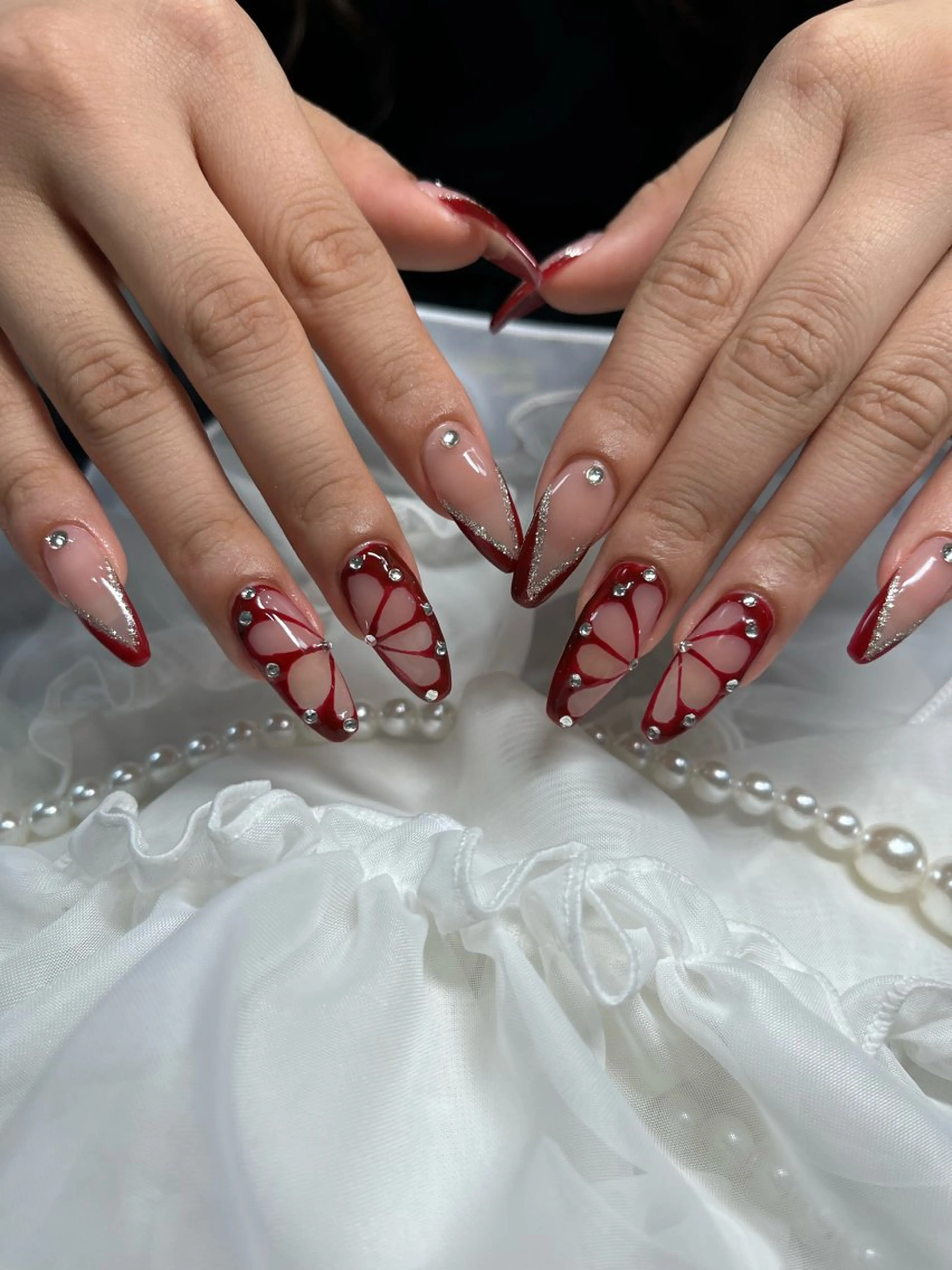 ネイル 長さ出し ロングネイル ハンドネイル ハンドケア Queen nail所属・QUEENＮA IＬ JR寺田町1分のネイルデザイン