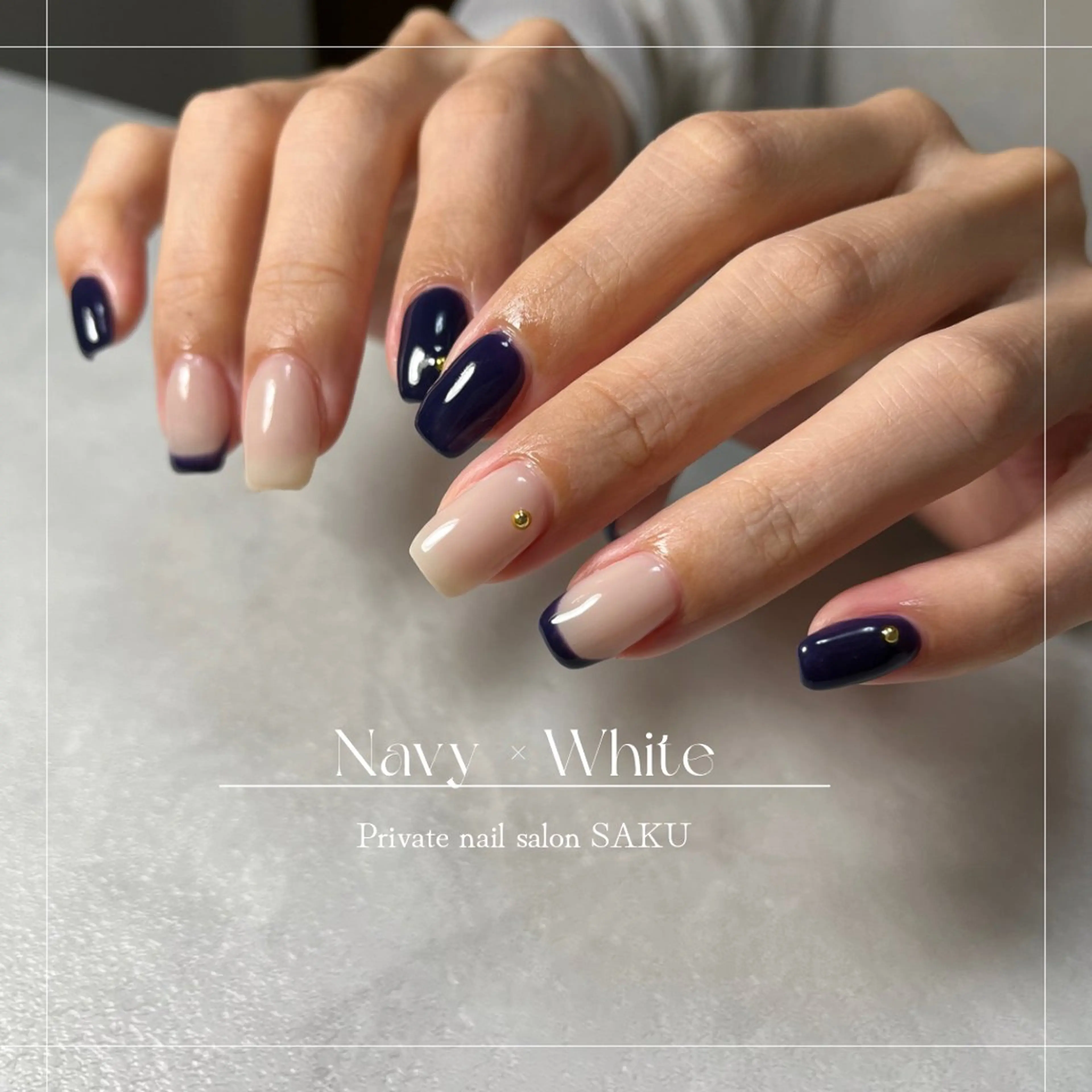 ネイル フレンチネイル ハンドネイル SAKU  nail[サクネイル]所属・SAKU nail 作島茜のネイルデザイン