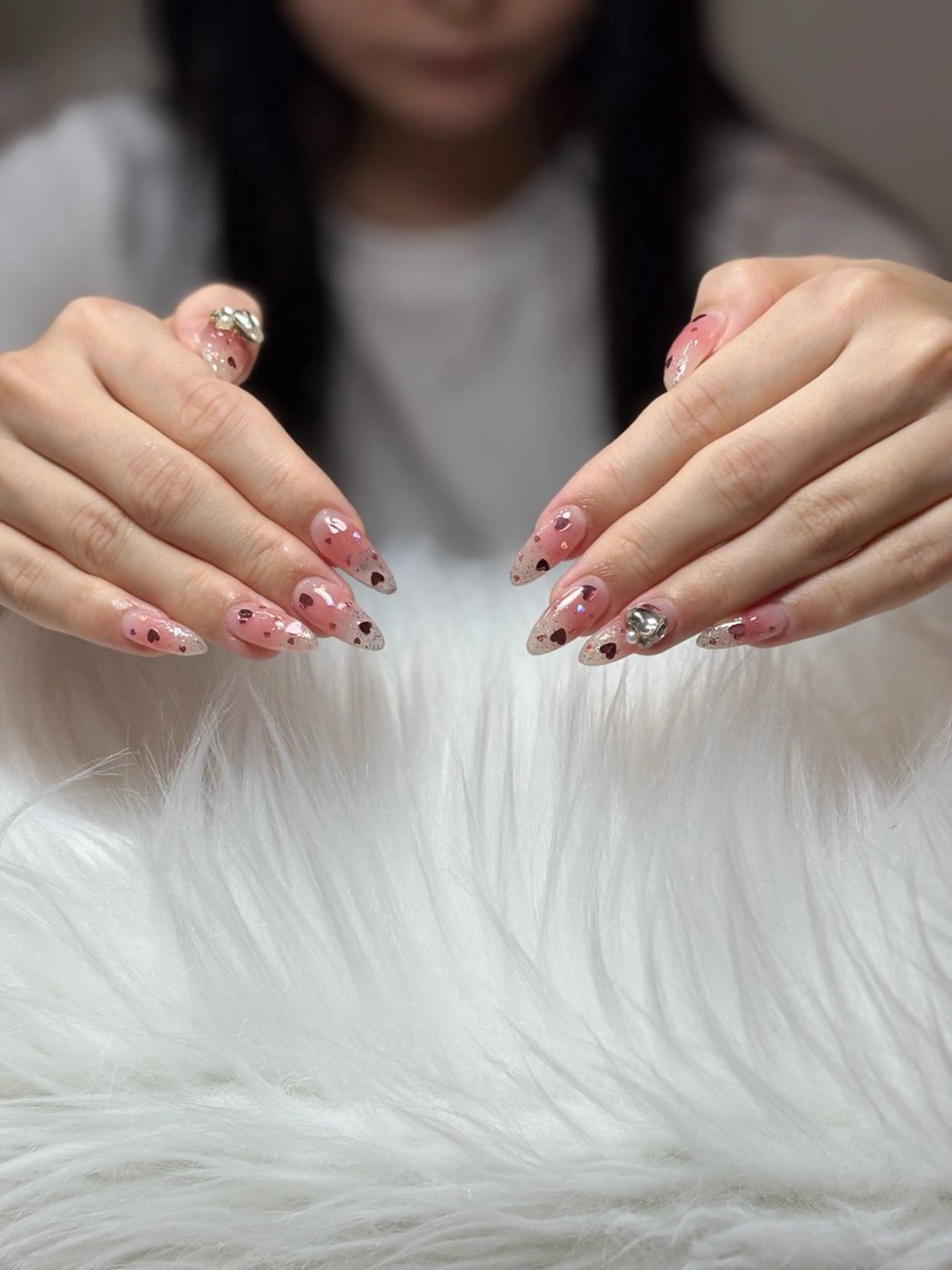 ネイル アートネイル 長さ出し ジェルネイル マグネットネイル ニュアンスネイル なな_ CloudyChanのネイルデザイン