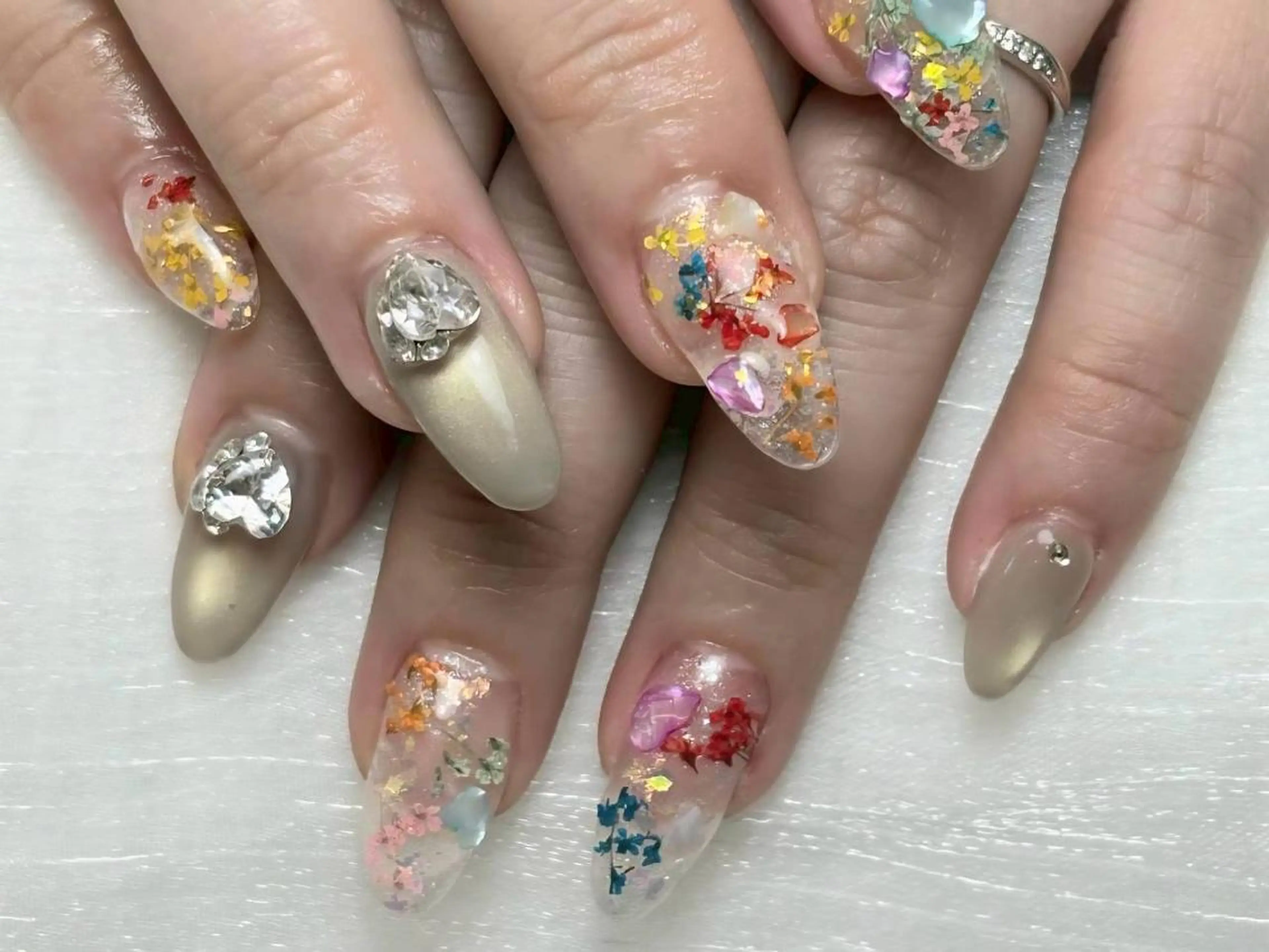 ネイル ジェルネイル 韓国ネイル パラジェル ワンホンネイル MIHANAネイル 西川口店のネイルデザイン