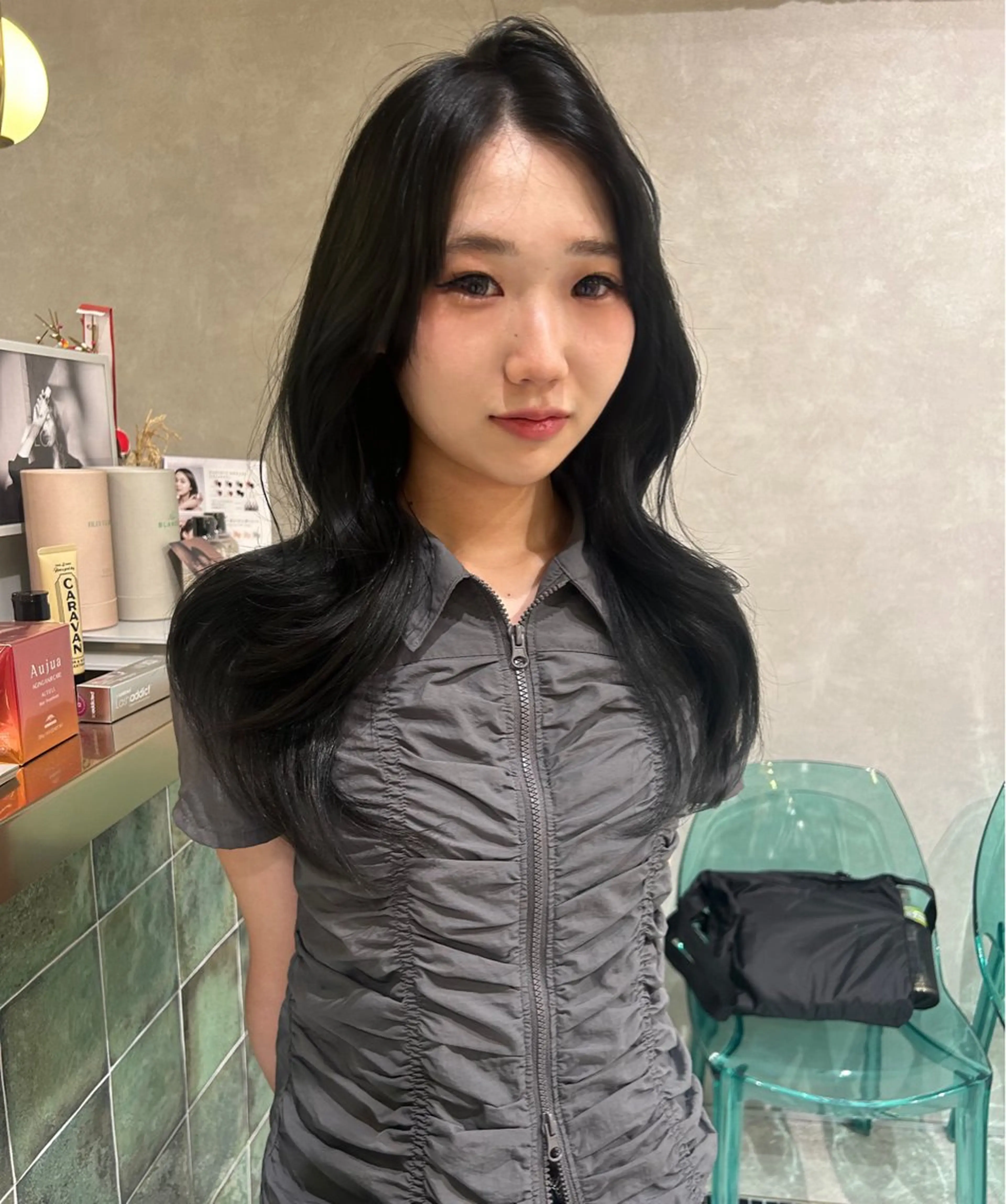 ロング カラー 艶カラー レイヤーカット　ゆめのヘアスタイル