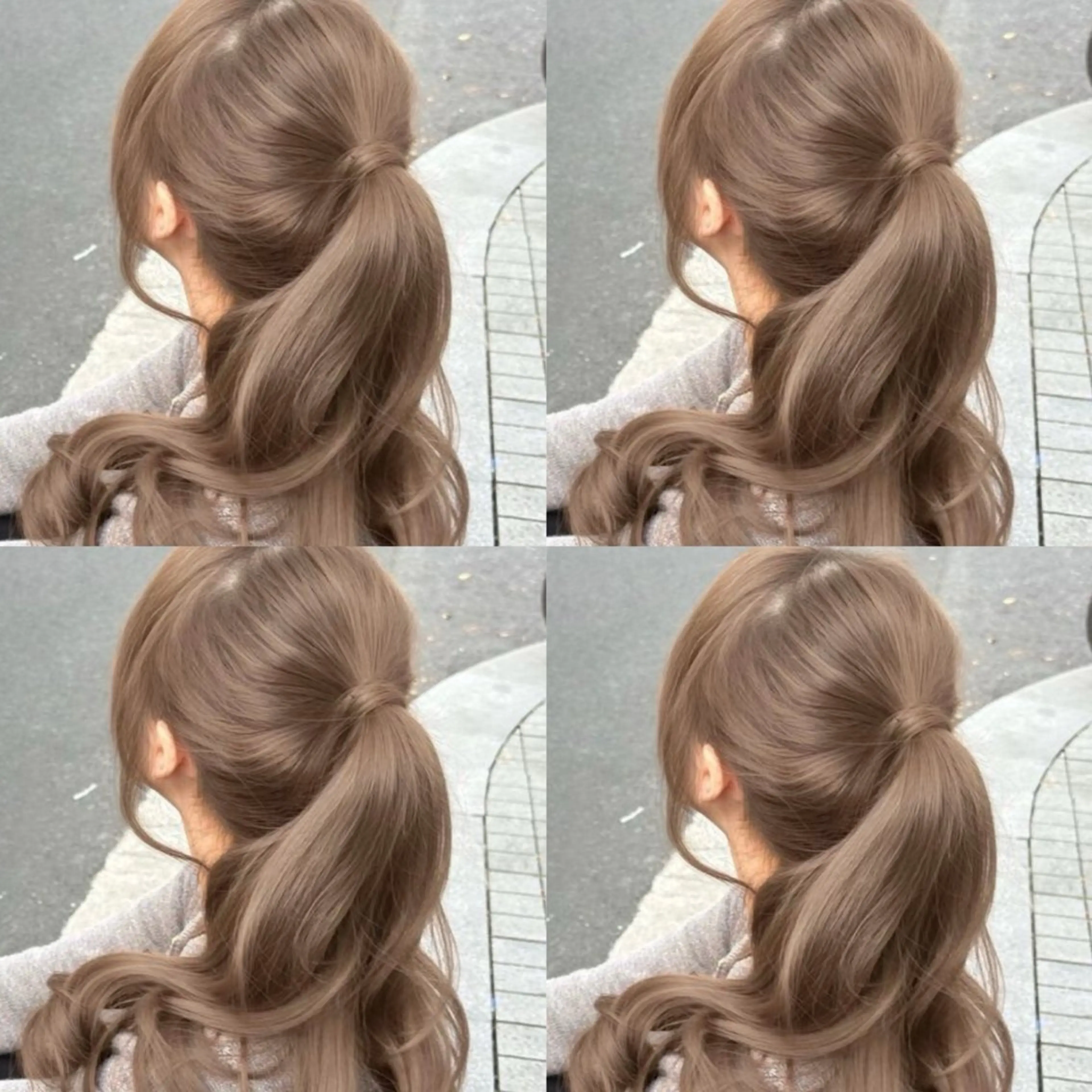 セミロング ヘアカラー トリートメント ヘッドスパ 透明感♡グレージュ ♡ミルクティー♡のヘアスタイル