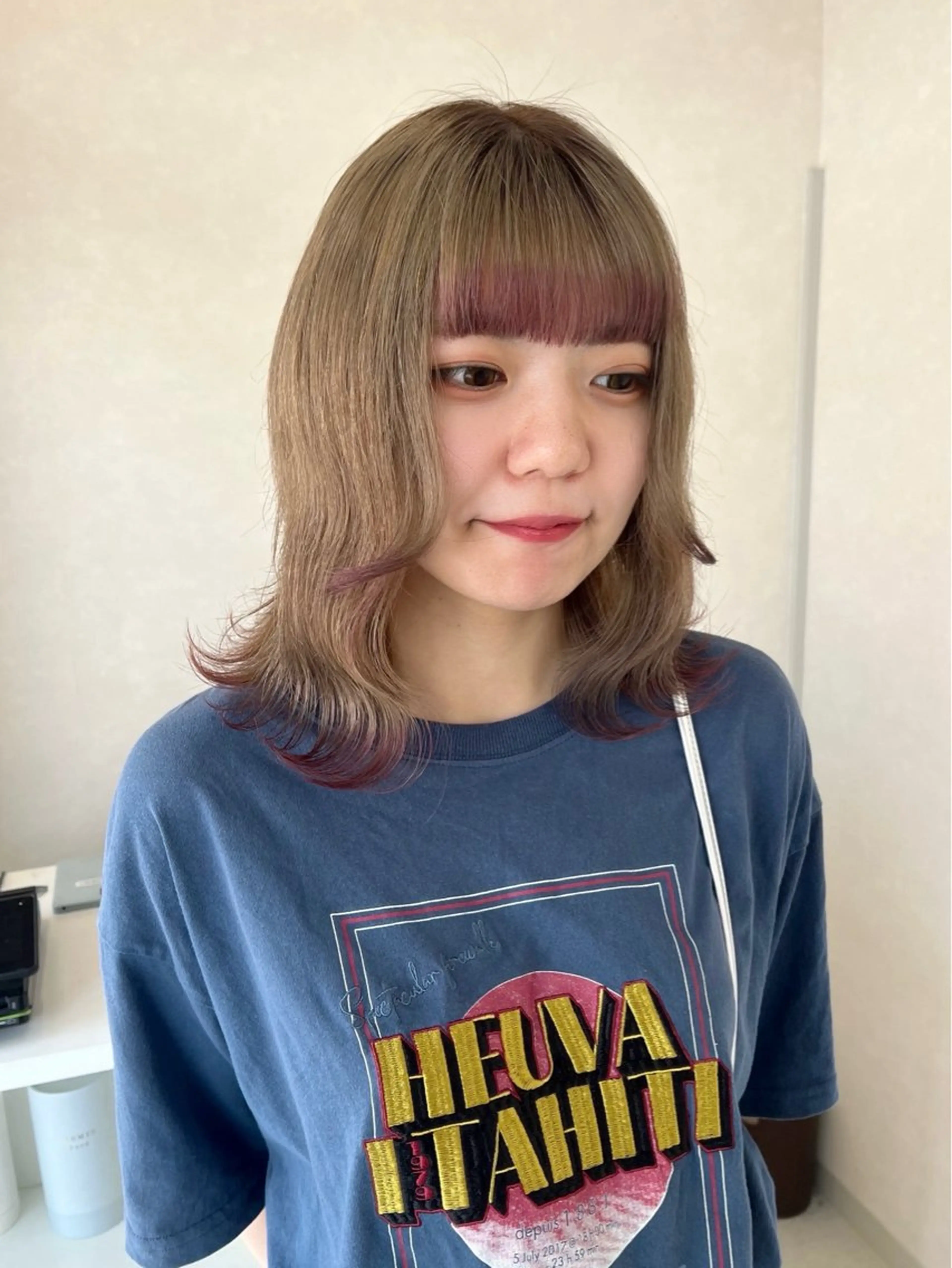 ミディアム カラー ヘアカラー mir所属・長山 茉白のヘアスタイル