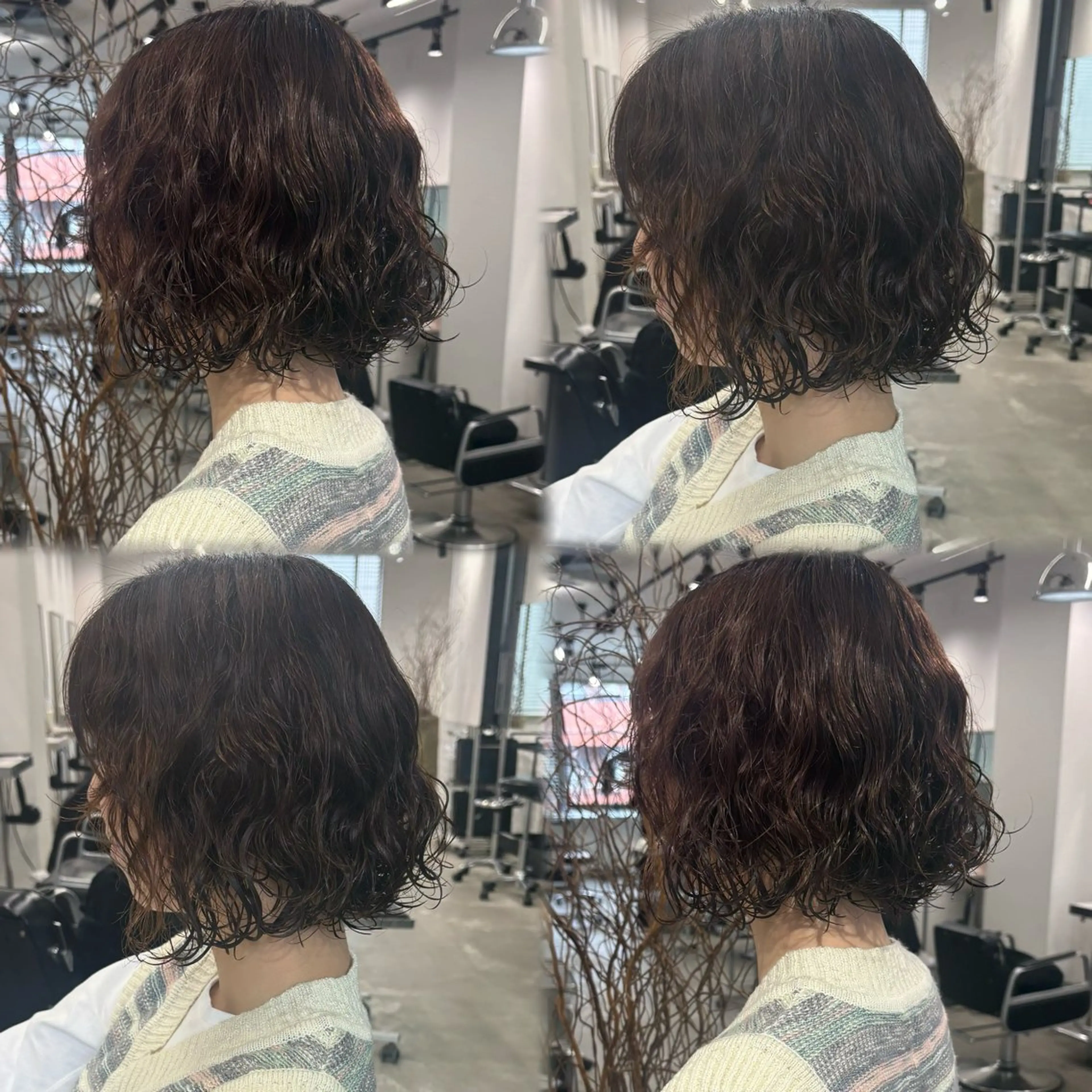 ショート パーマ 髪質改善ストレート /暖色カラー🎀🪞のヘアスタイル