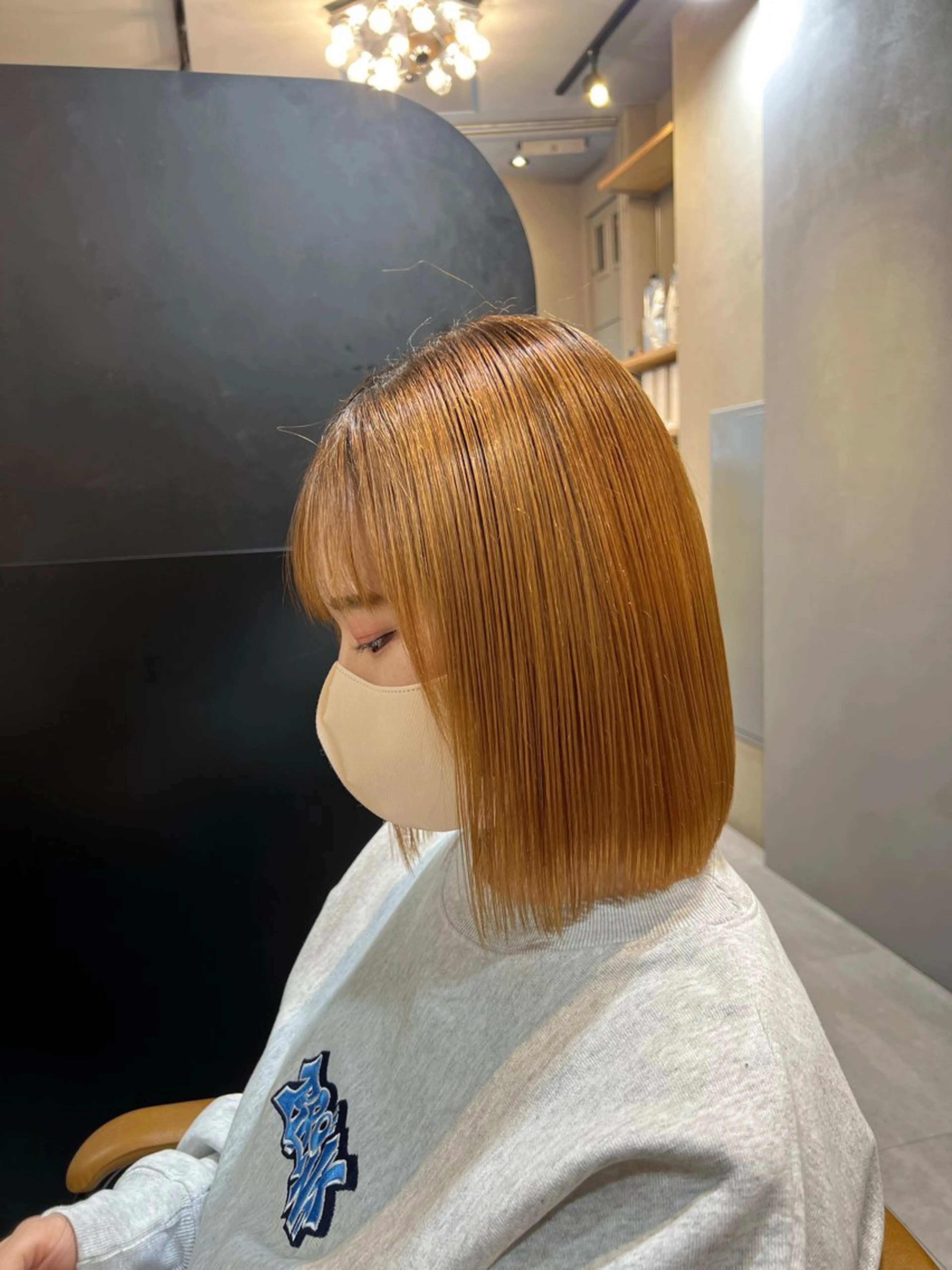 ミディアム カラー ボブ 伸ばしかけ 神戸ボブ✂️ ioe三宮/田 伸佳のヘアスタイル