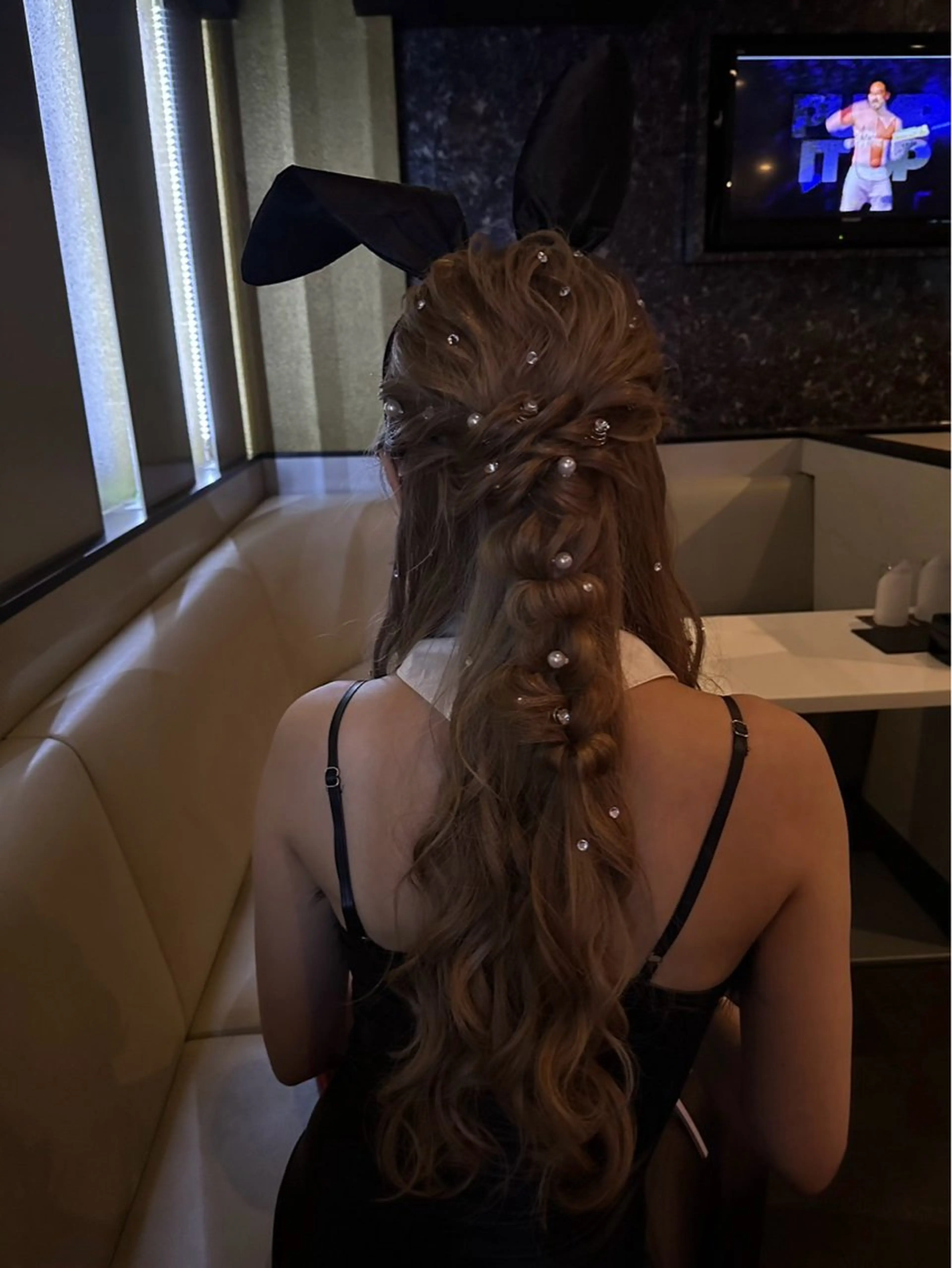 ロング ヘアアレンジ ハーフアップ ヘアセット KANA カナのマツエク・マツパデザイン