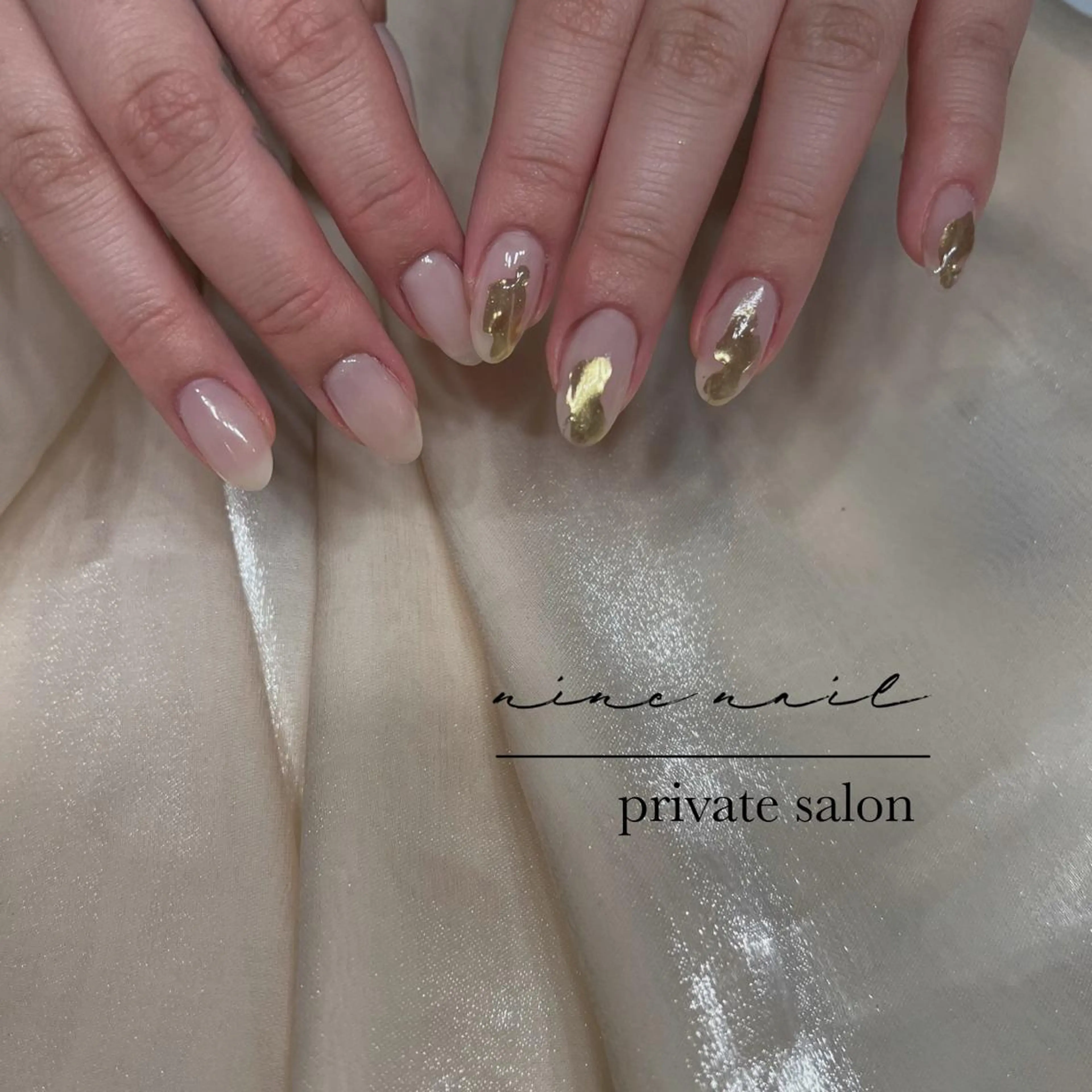 ネイル ミラーネイル シンプルネイル nine nailのネイルデザイン