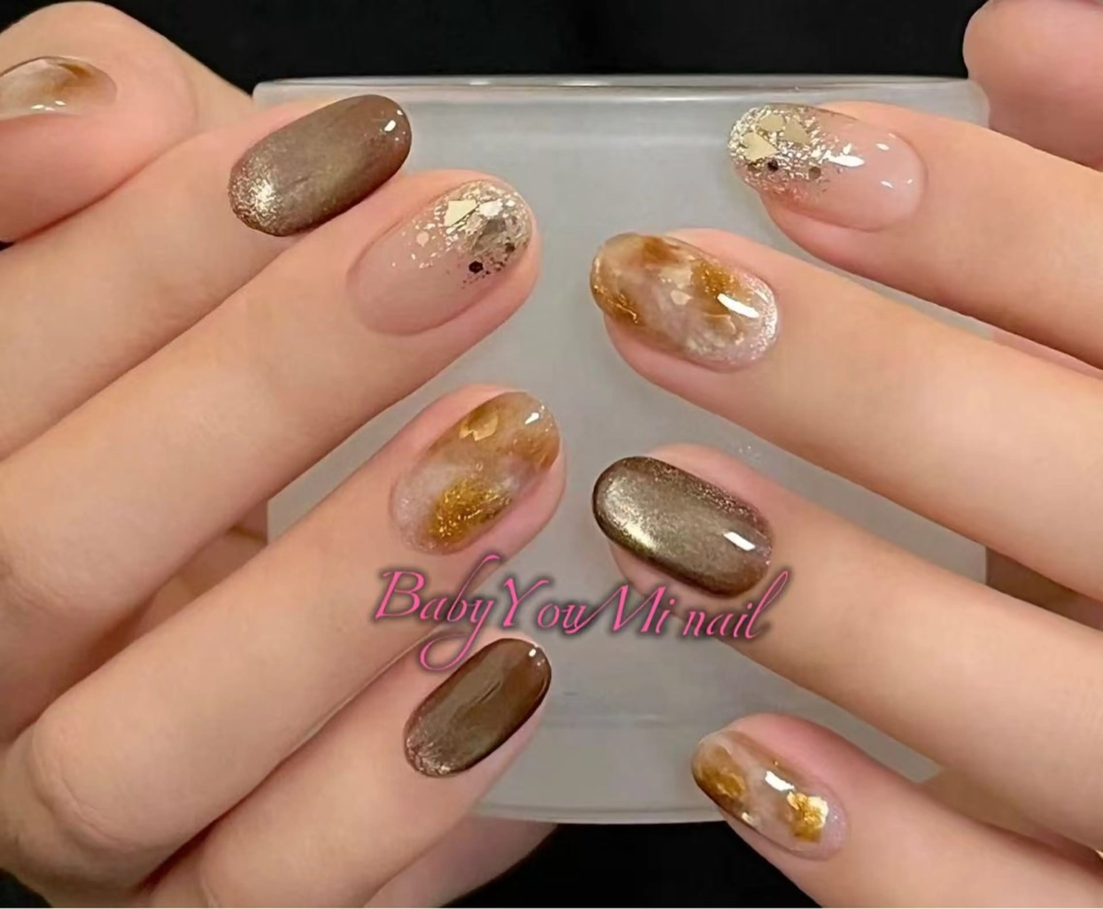 ネイル オーロラネイル フラワーネイル フットネイル フレンチネイル ジェルネイル ハンドネイル BabyYouMi ねねのネイルデザイン