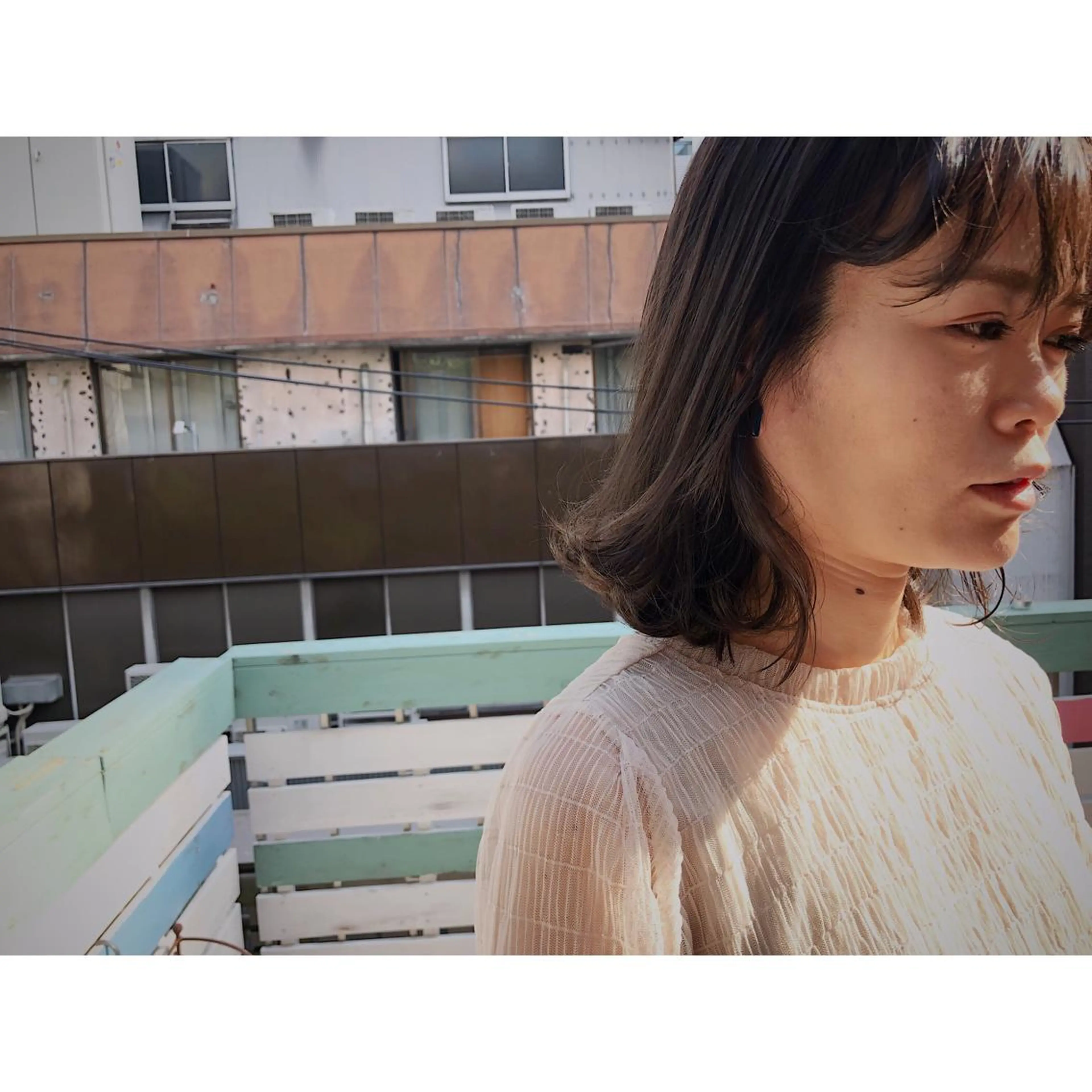 ミディアム カラー パーマ ヘアアレンジ 藤井 菜緒のヘアスタイル