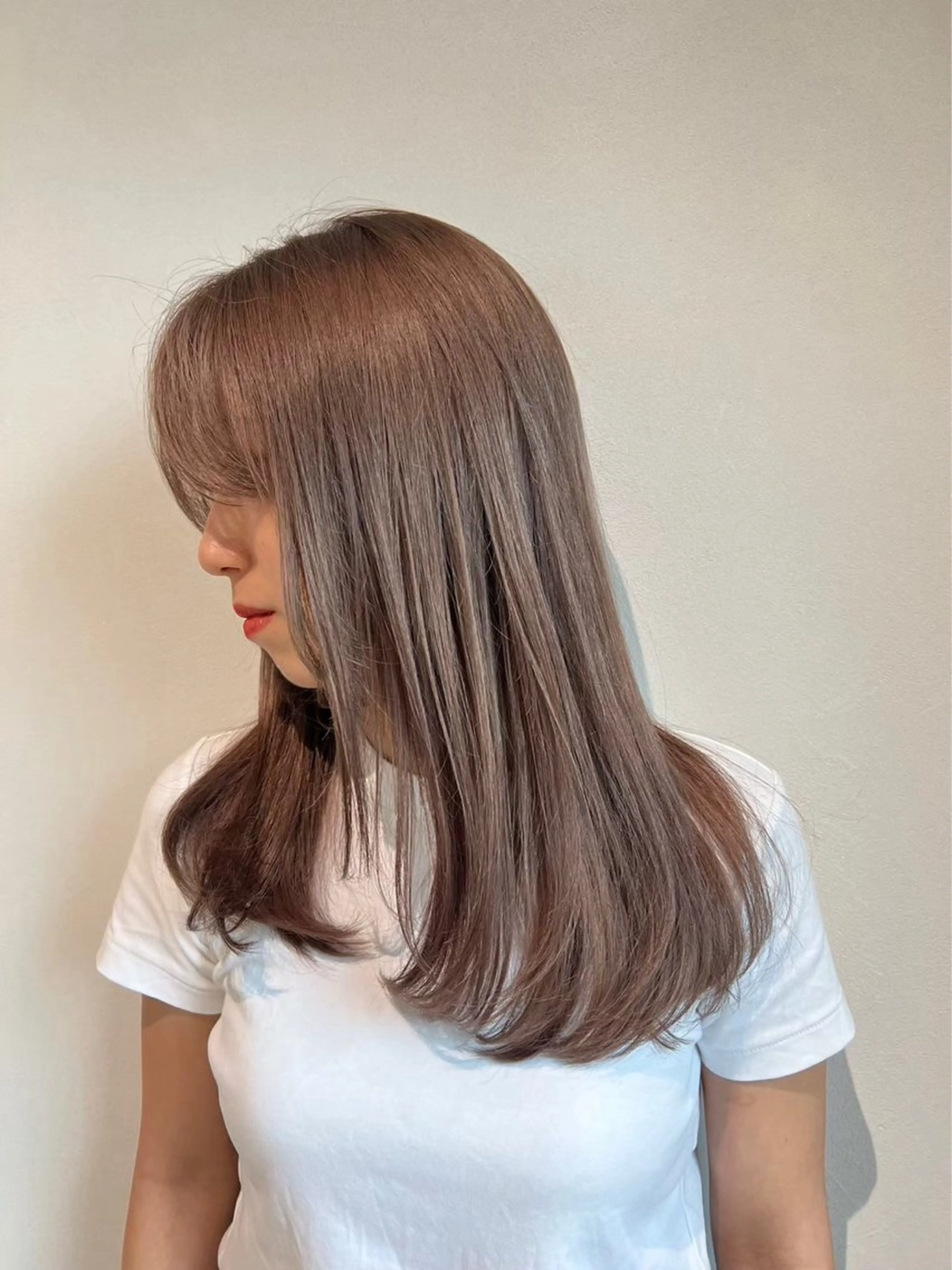 ミディアム カラー ブリーチ ブラウンカラー 渋谷/レイヤーボブ・ 韓国ボブ特化/楓のヘアスタイル