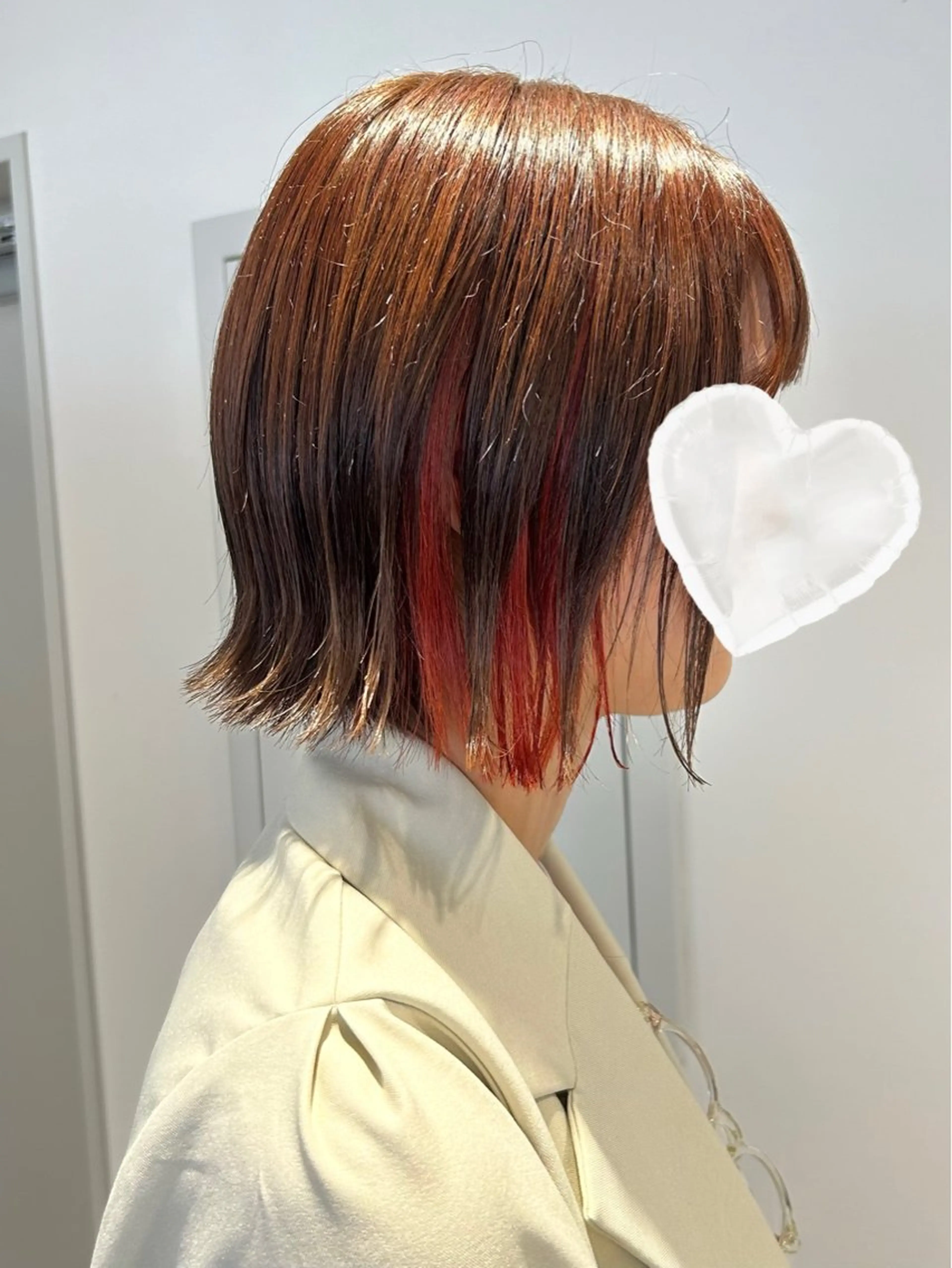 ショート カラー 切りっぱなしボブ インナーカラー ボブ カット ヘアカラー トリートメント 🌿池袋ボブ/美髪 縮毛矯正taigaのヘアスタイル