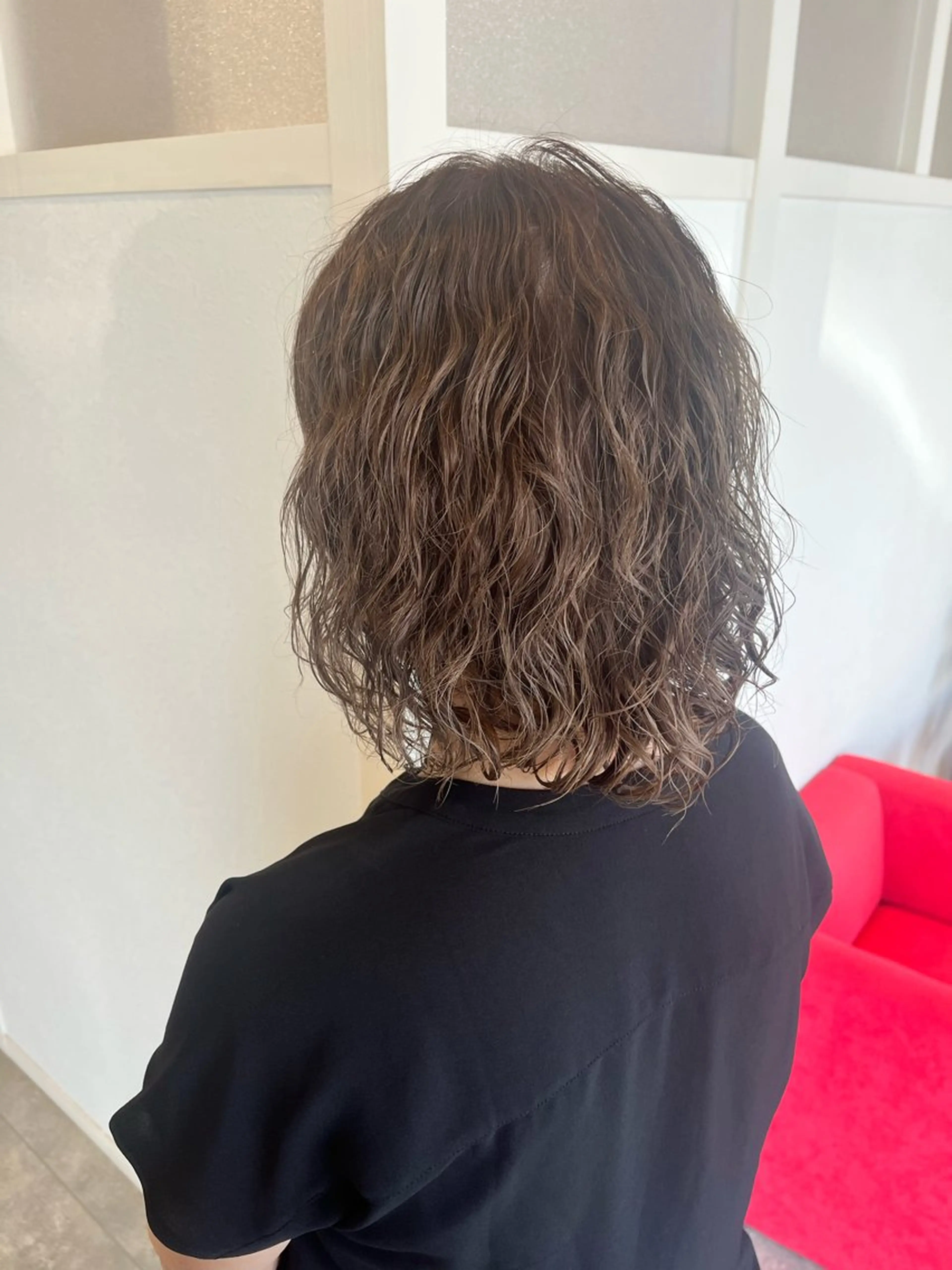 ミディアム カラー パーマ 堀越 エリのヘアスタイル