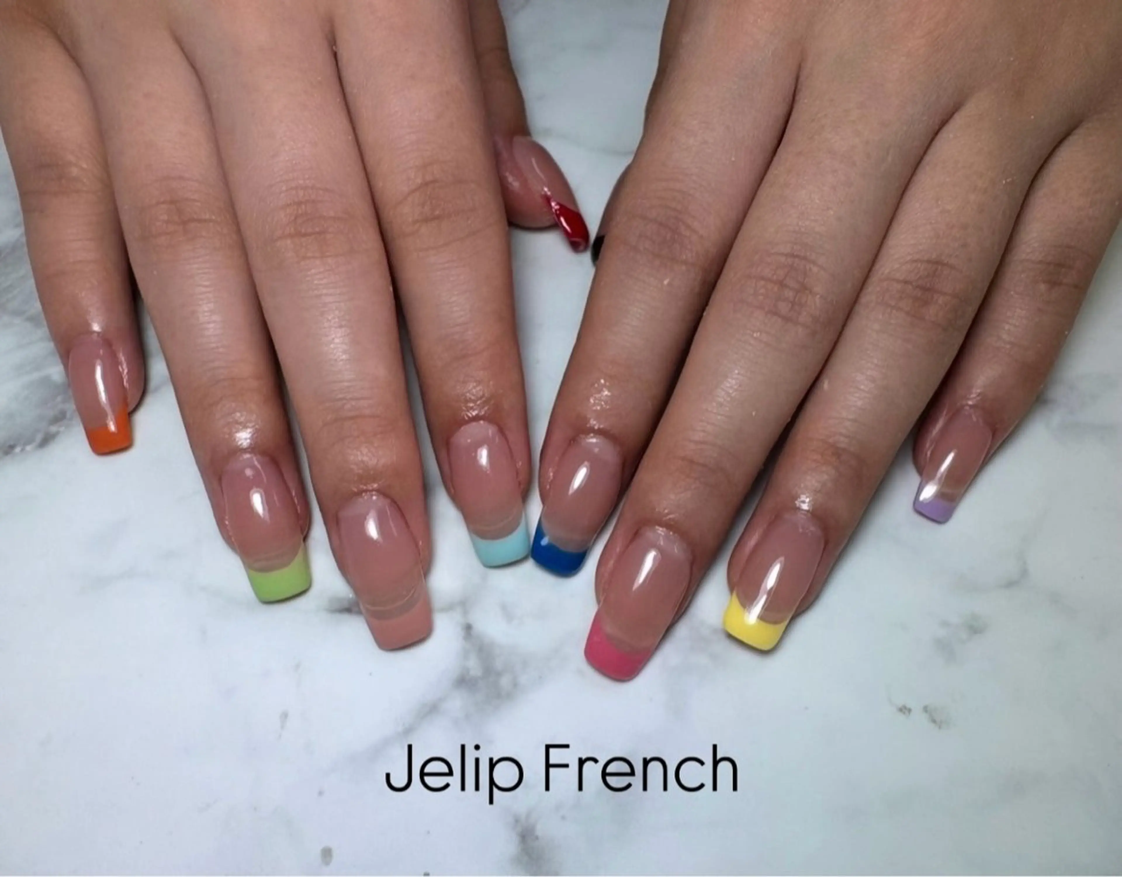 ジェリップ長さだし10本💅フレンチの写真