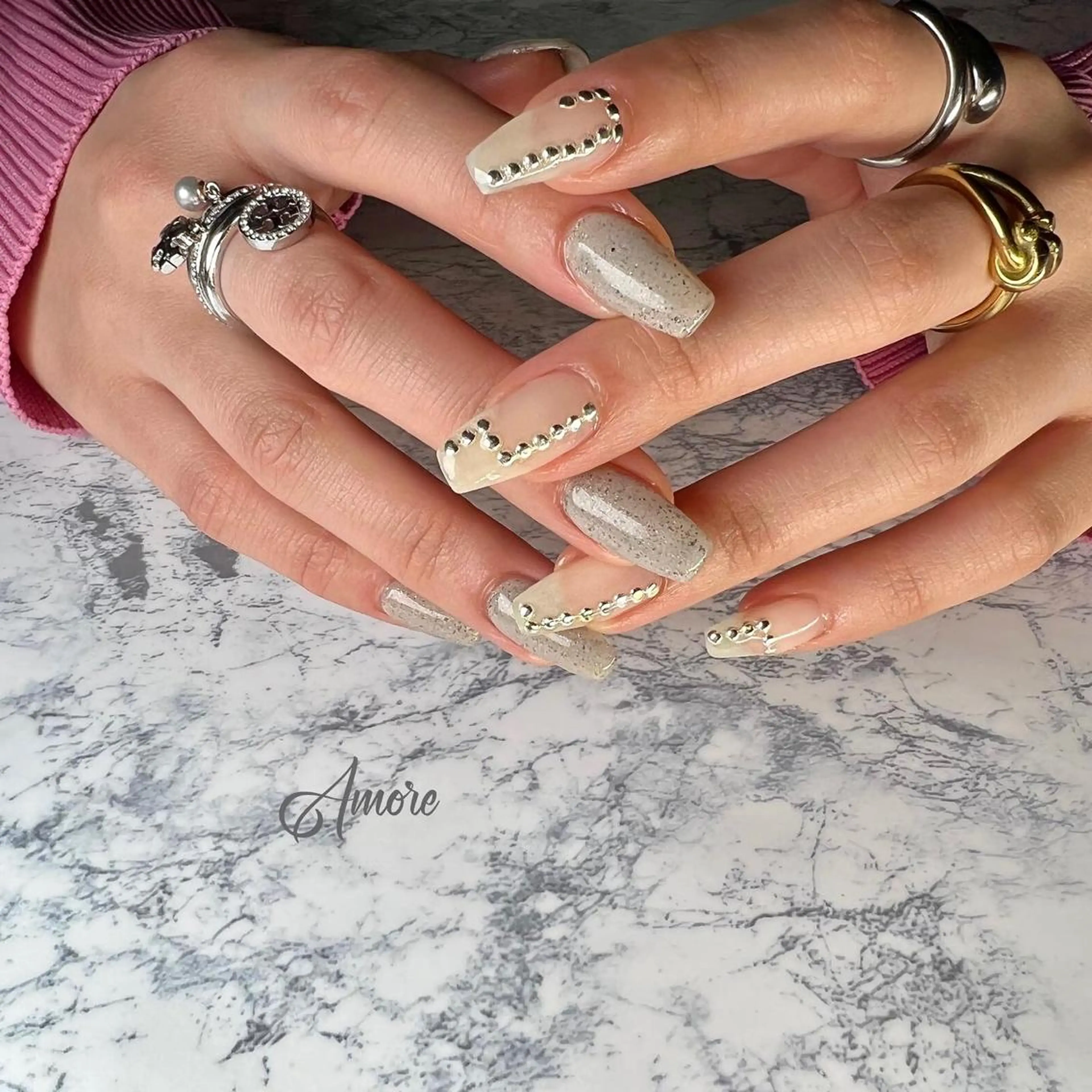 ネイル ジェルネイル 氷ネイル・うるうるネイル マグネットネイル ミラーネイル ニュアンスネイル You kyehwaのネイルデザイン