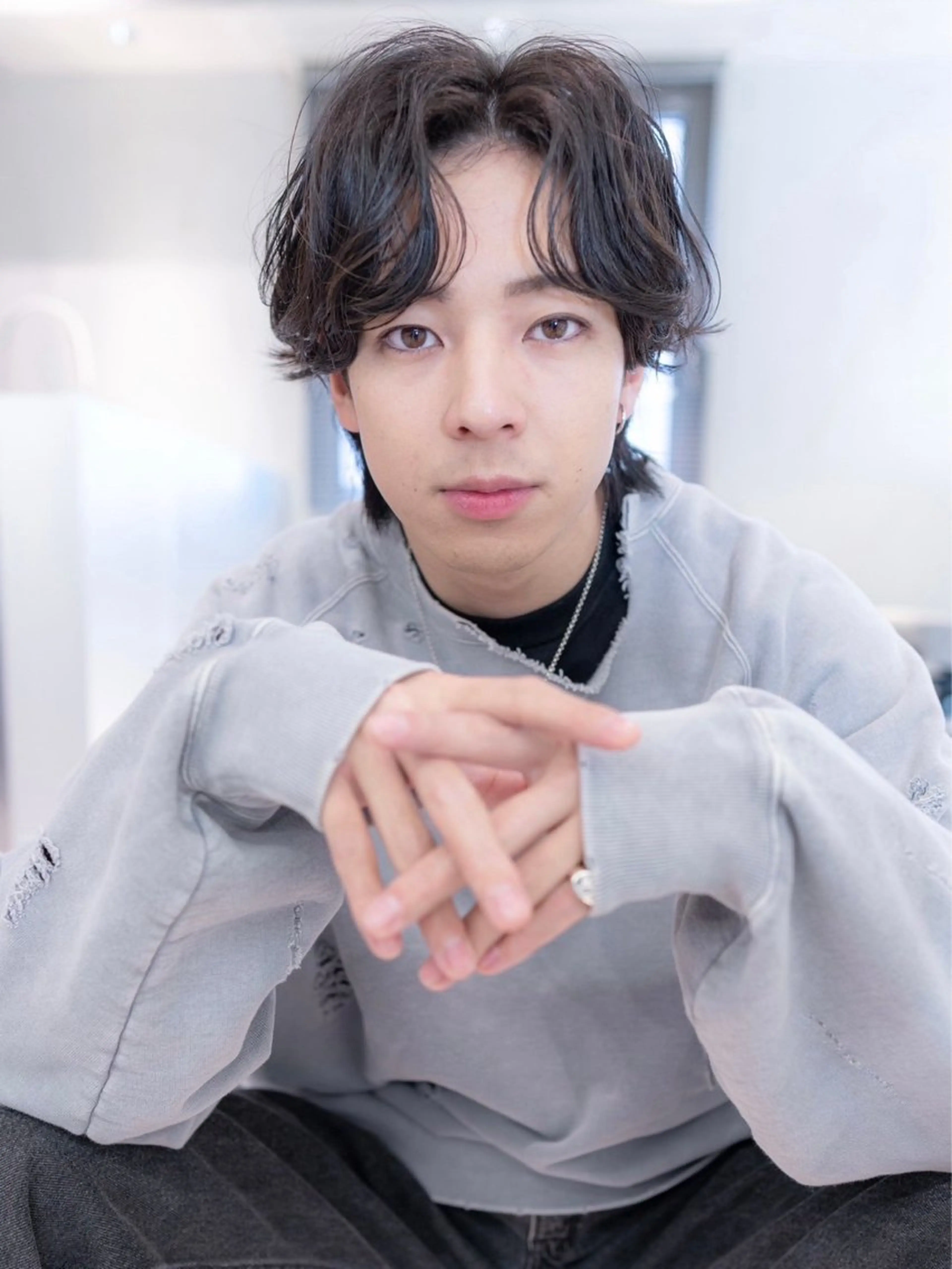 パーマ メンズ メンズパーマ 波巻きパーマ ニュアンスパーマ 渋谷ボブ/レイヤー ボブ田中航平のヘアスタイル