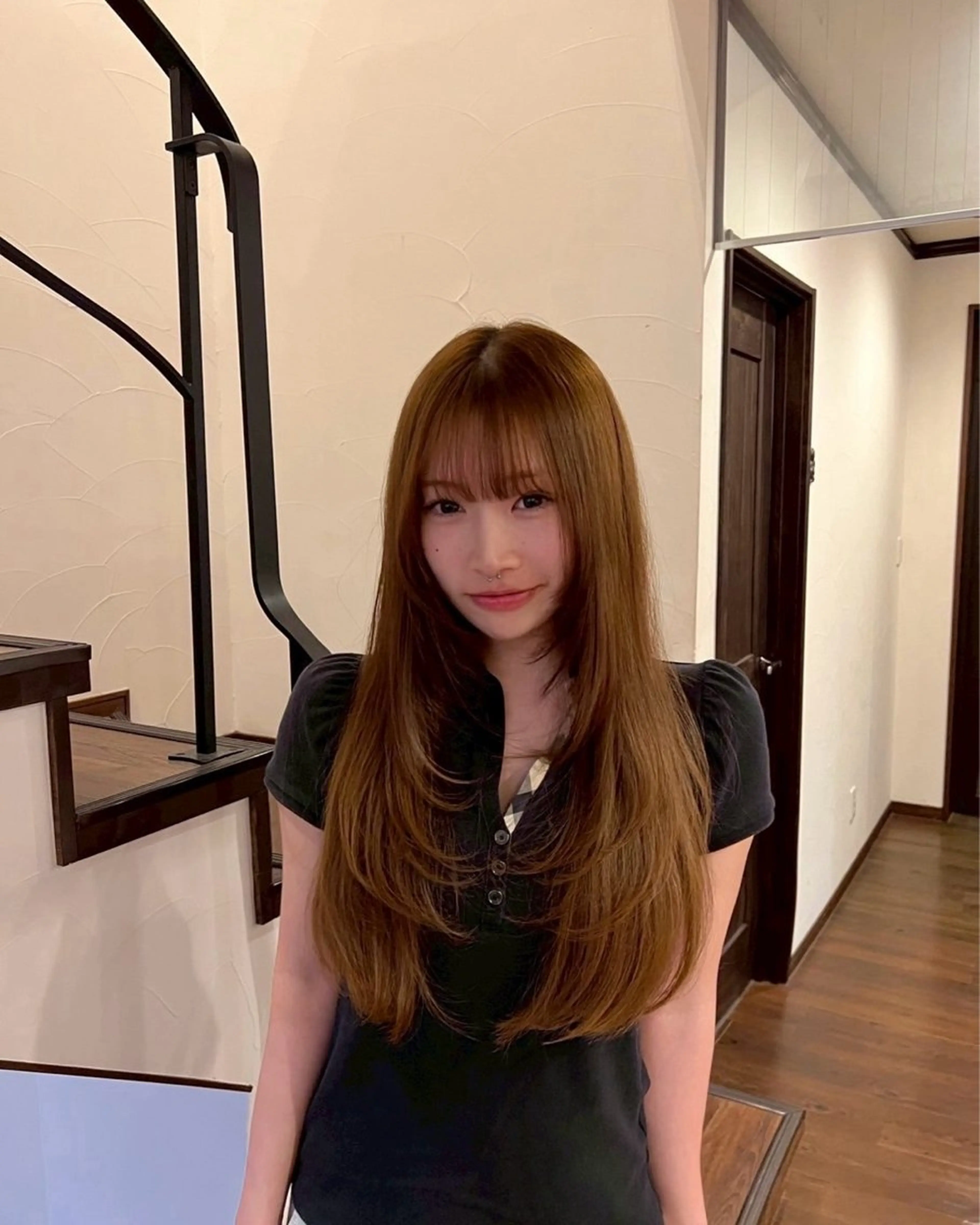 ロング 顔周りカット レイヤーカット 美容室 Luccica HAWAII所属・ミディアム/ボブ/ Shukaのヘアスタイル