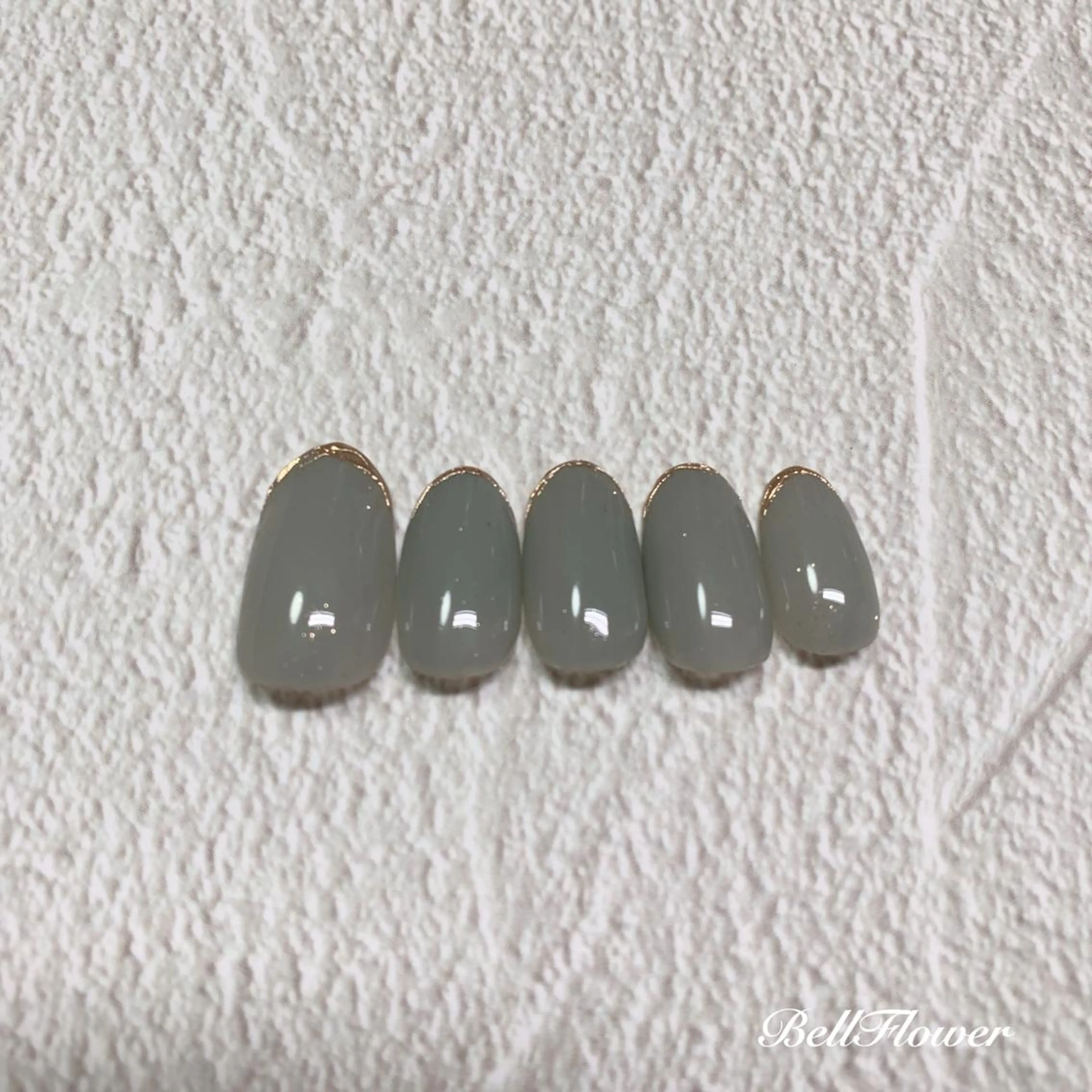 ワンカラー＋先端ミラーアートの写真