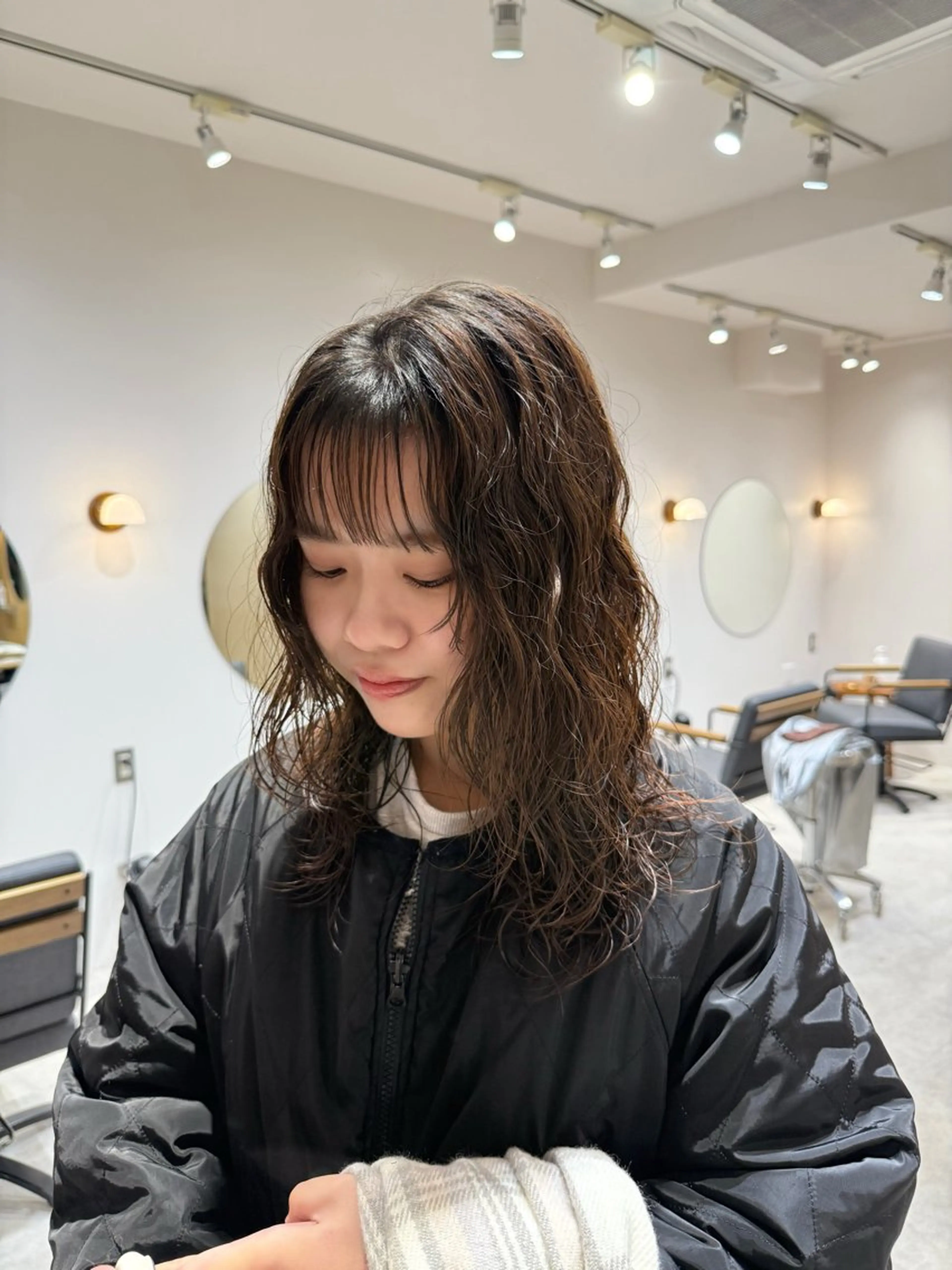 セミロング パーマ パーマ/ボブ /レイヤー チヒロのヘアスタイル