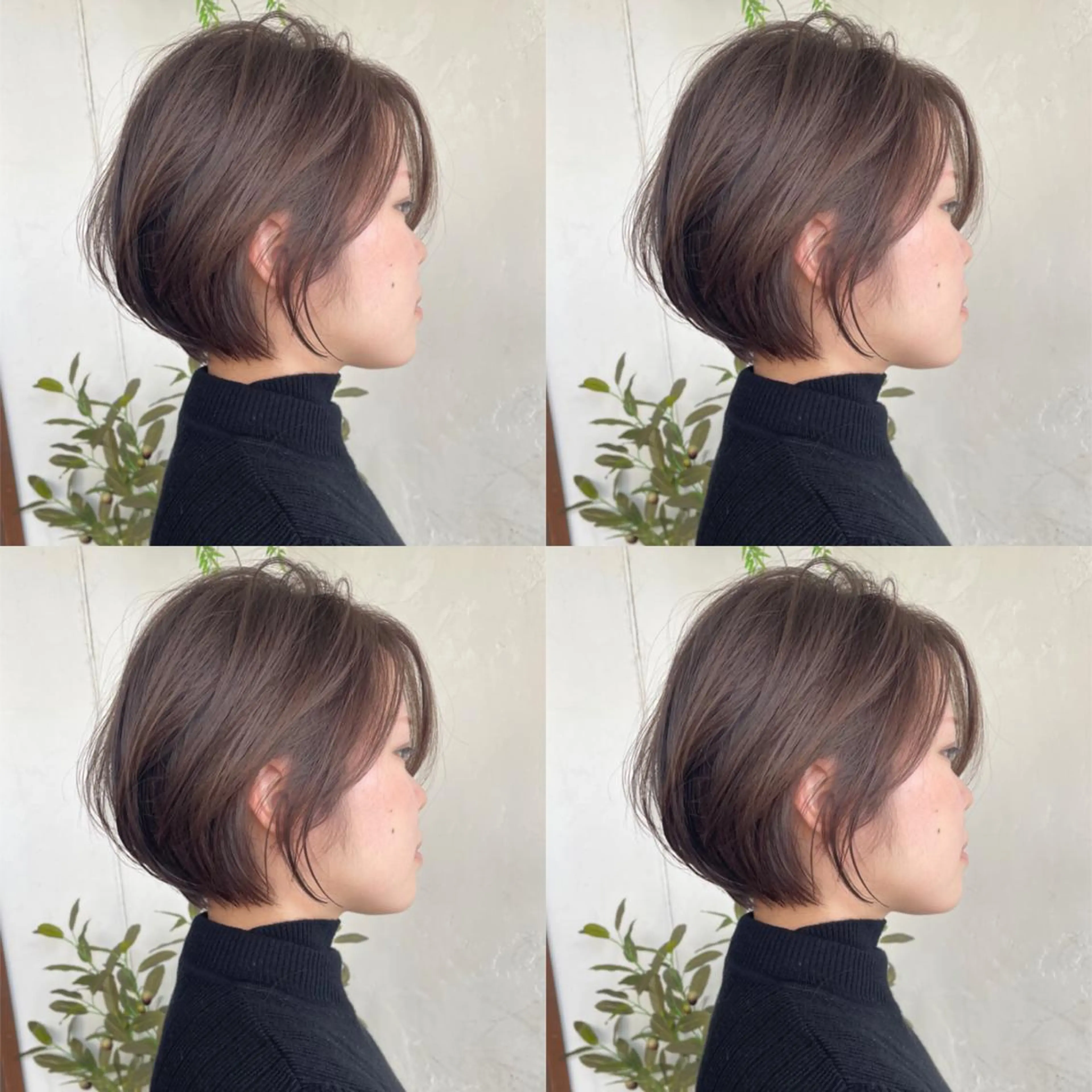 ショート カラー ショートボブ ハンサムショート 丸みショート デザインカラー ハイライトカラー カット ヘアカラー トリートメント 京都大人女性ショート 徒歩1分/秋山のヘアスタイル