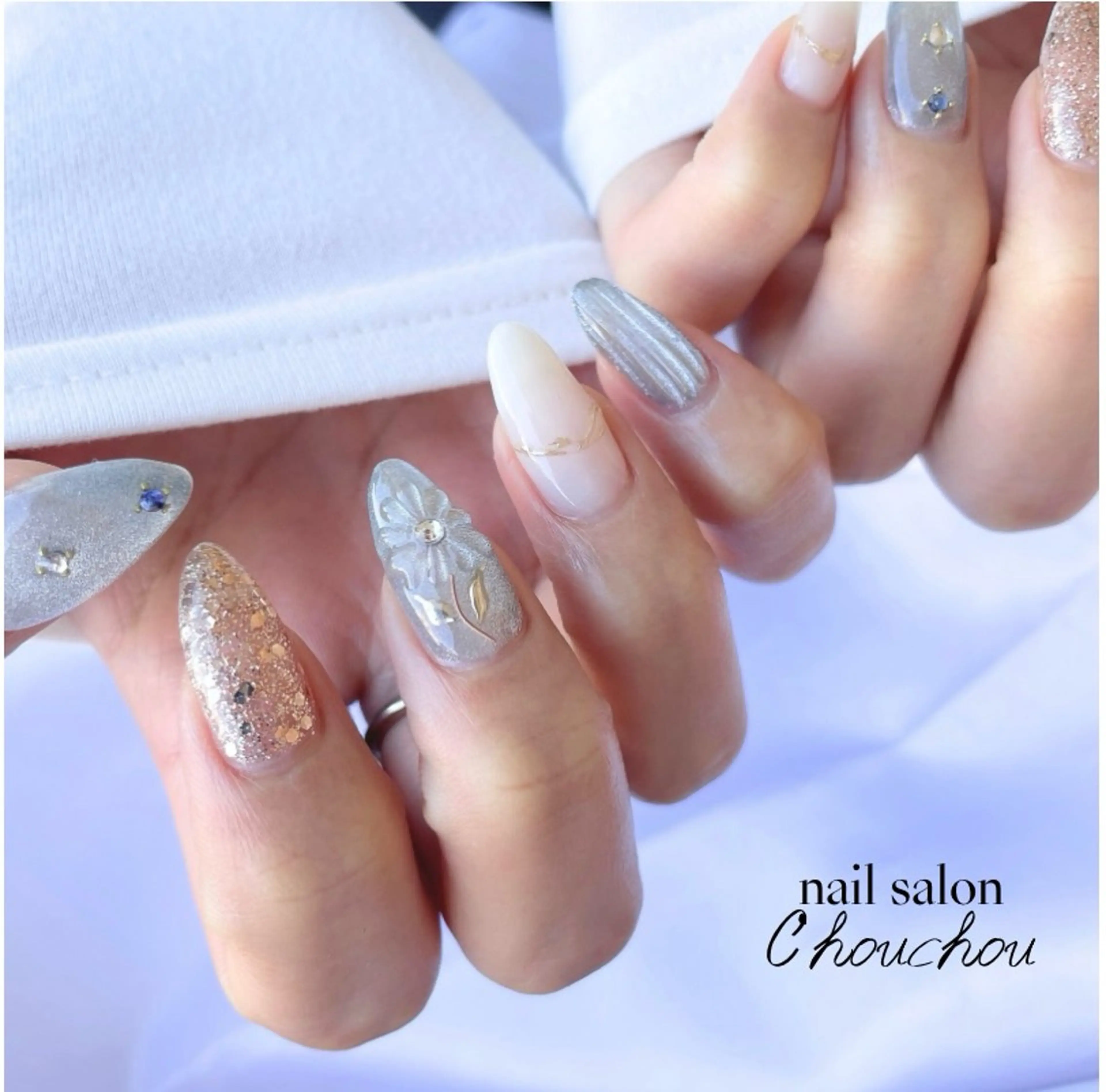 ネイル マグネットネイル ぷっくりネイル C'hou chouのネイルデザイン