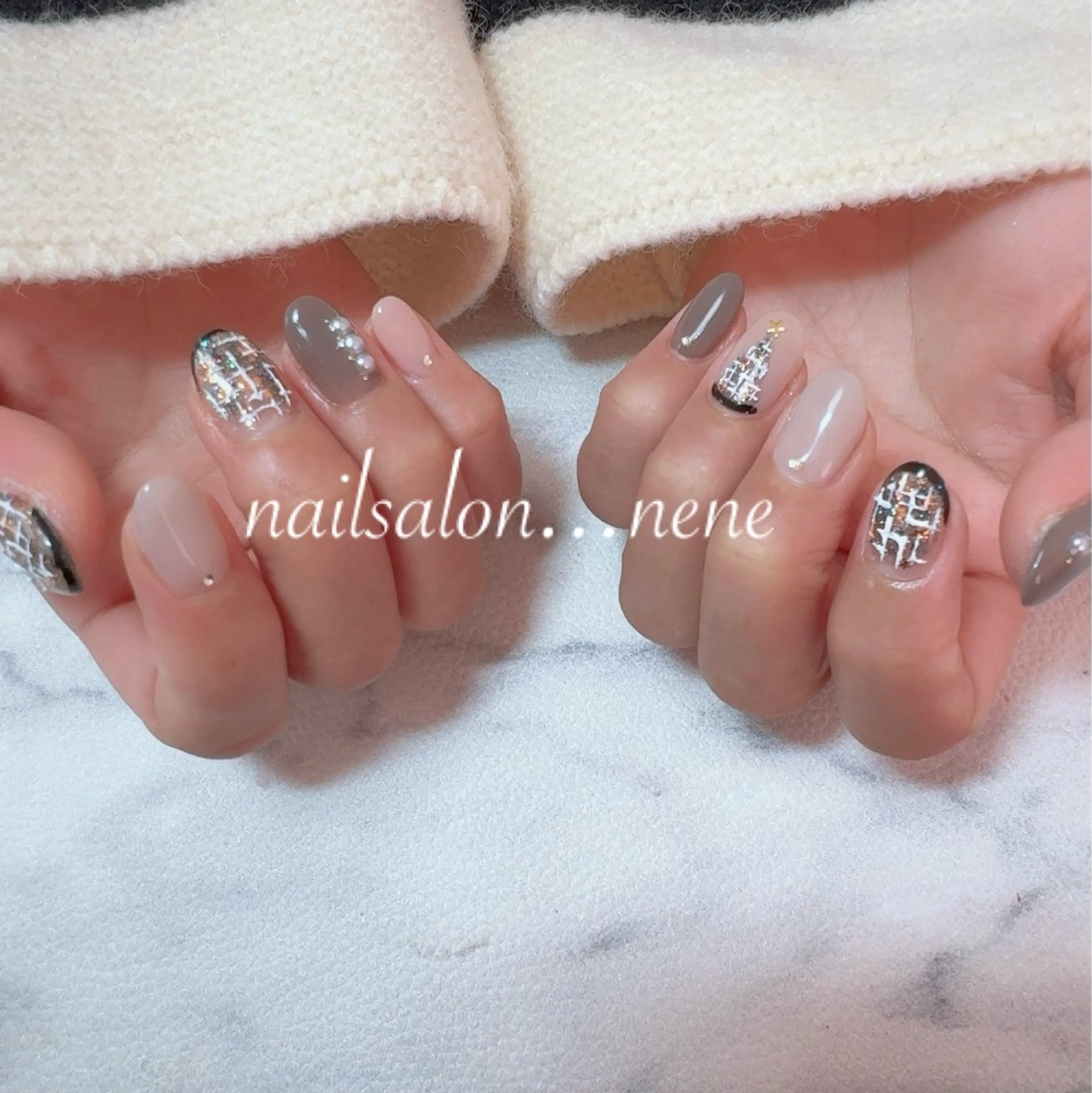ネイル ツイードネイル nailsalon ...neneのネイルデザイン