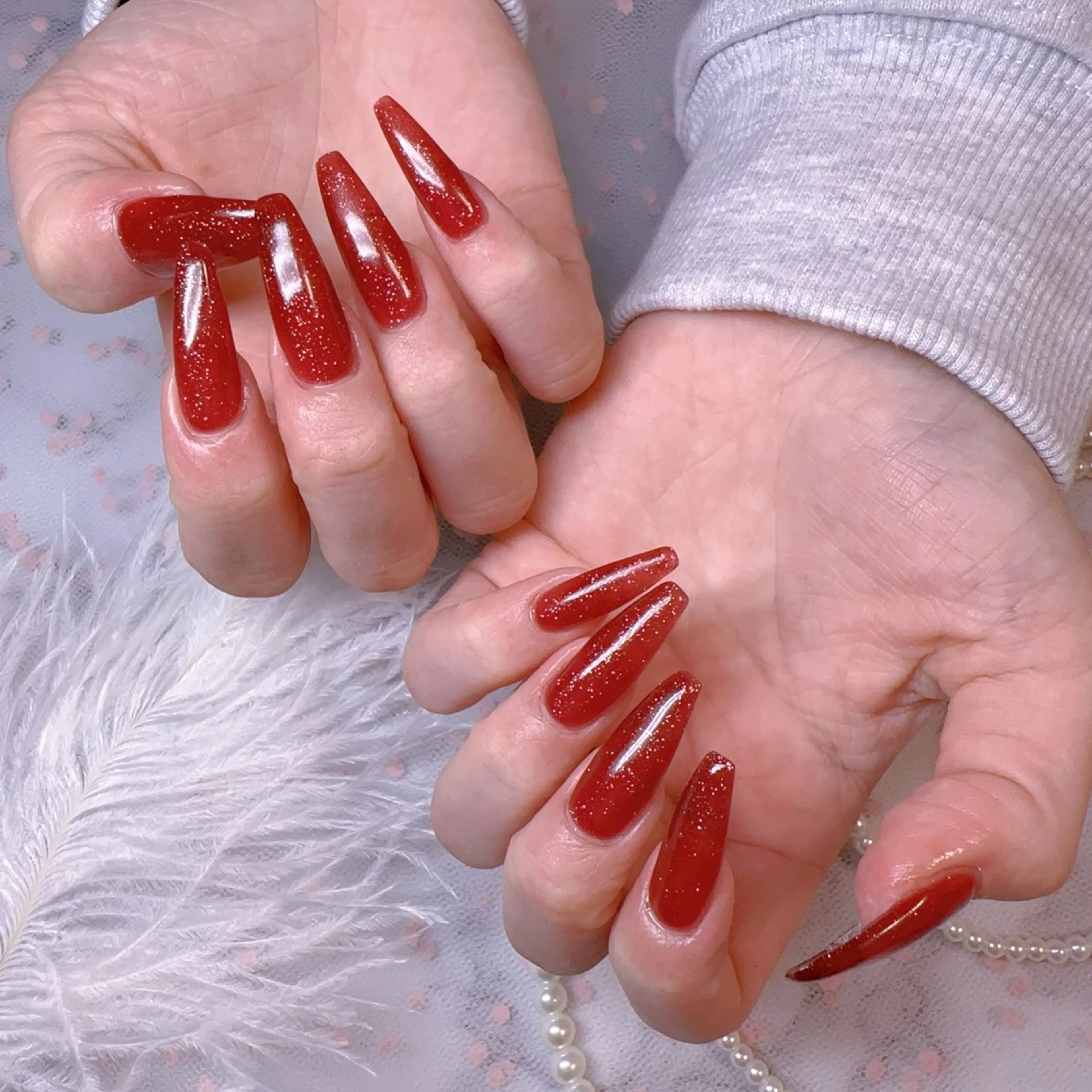 ネイル オーロラネイル フットネイル 韓国ネイル ラメ(グリッター) ラメグラデーション ハンドネイル Belle nail salon 新小岩のネイルデザイン