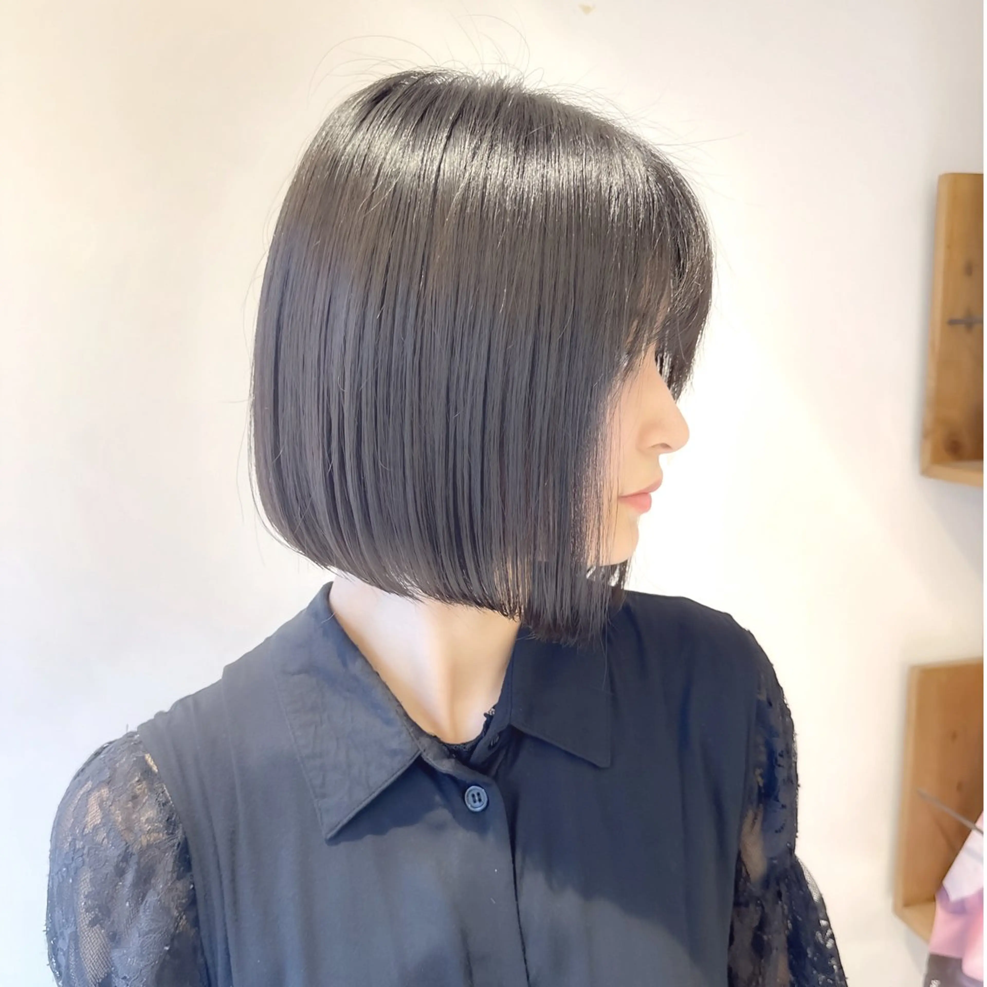 ショート レイヤー/韓国/ボブ 縮毛矯正/畠中ケントのヘアスタイル