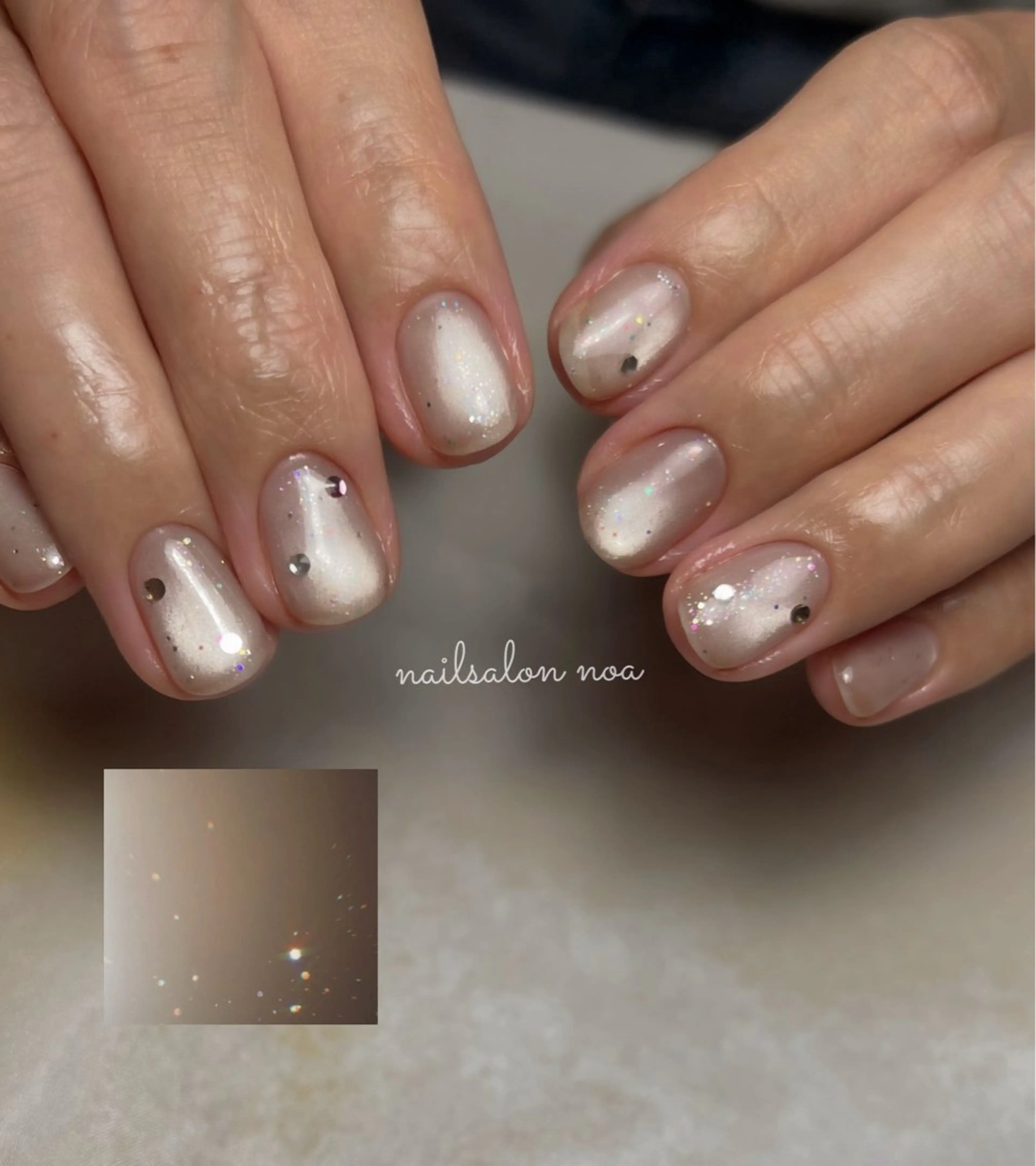 ネイル アートネイル 長さ出し ジェルネイル マグネットネイル パラジェル ハンドネイル nailsalon noa所属・nailist sakiのネイルデザイン