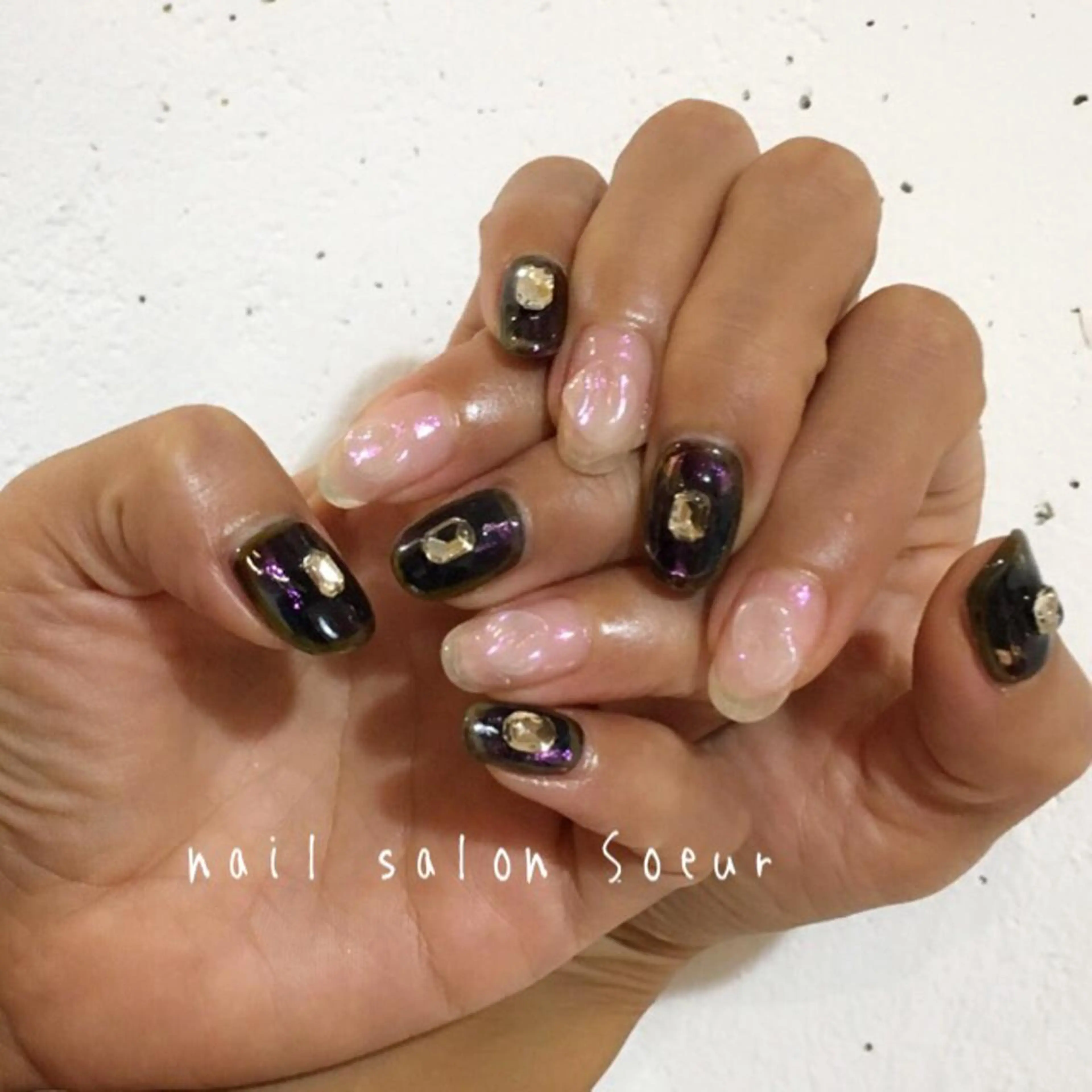 ネイル アートネイル 長さ出し ジェルネイル マットネイル ミラーネイル ハンドネイル nail salon Soeurのネイルデザイン