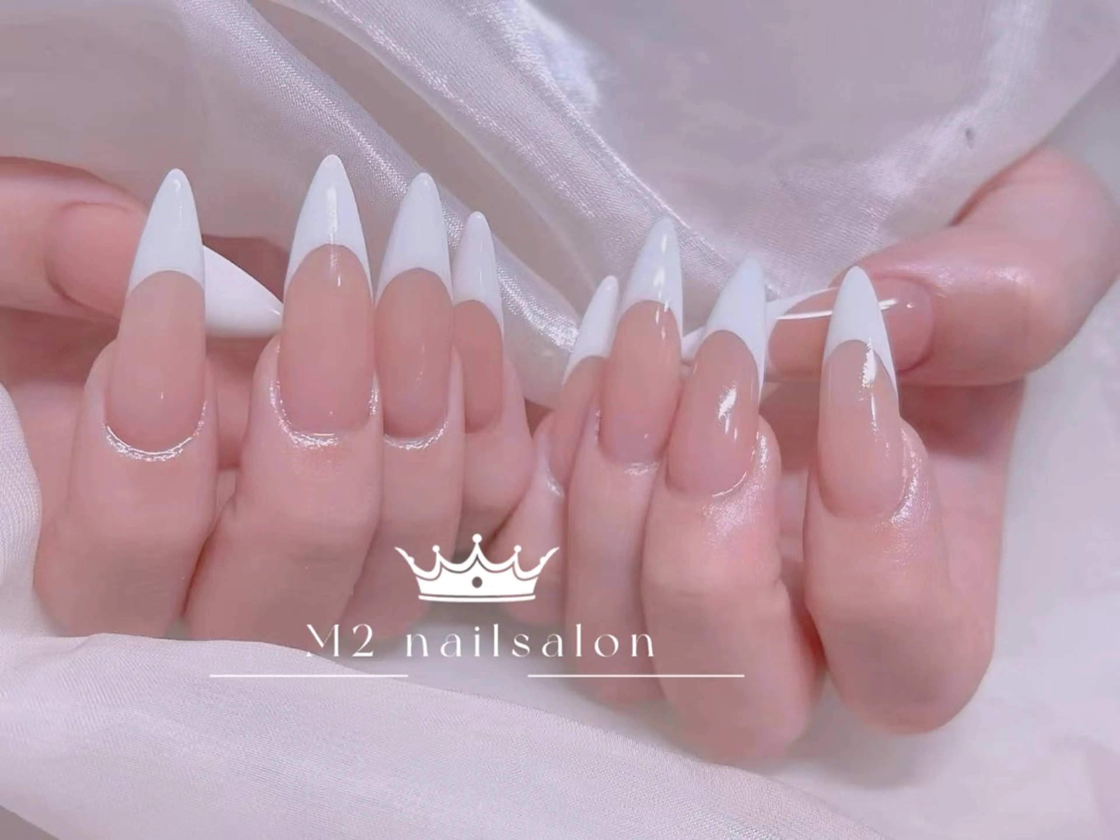 ネイル フレンチネイル ハンドネイル 長さだし専門店 M2　rikaのネイルデザイン