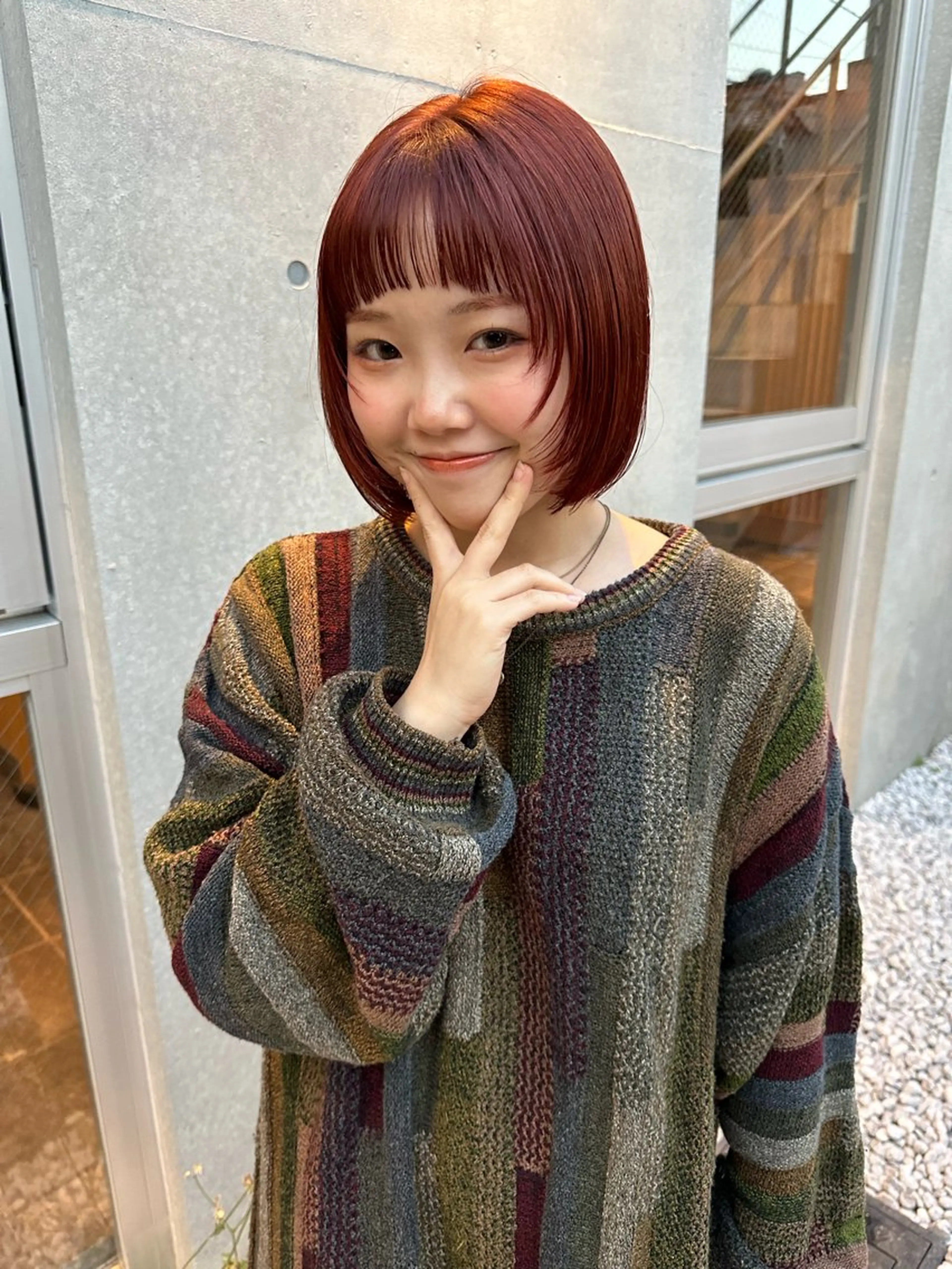 ミディアム カット ヘアカラー ボブ/似合わせカット /ニュアンスカラーのヘアスタイル