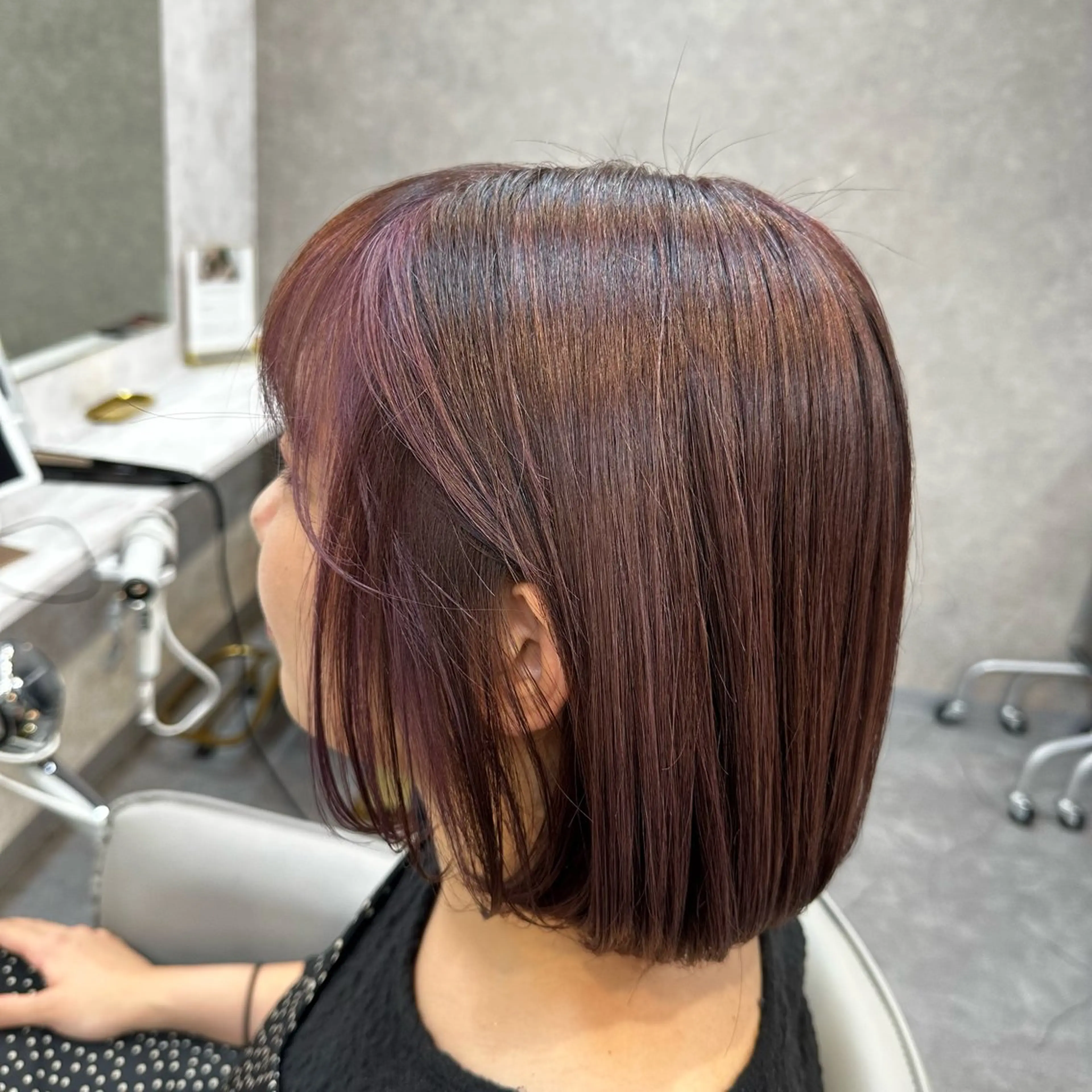 ミディアム カラー ヘアカラー 粟野 裕稀のヘアスタイル