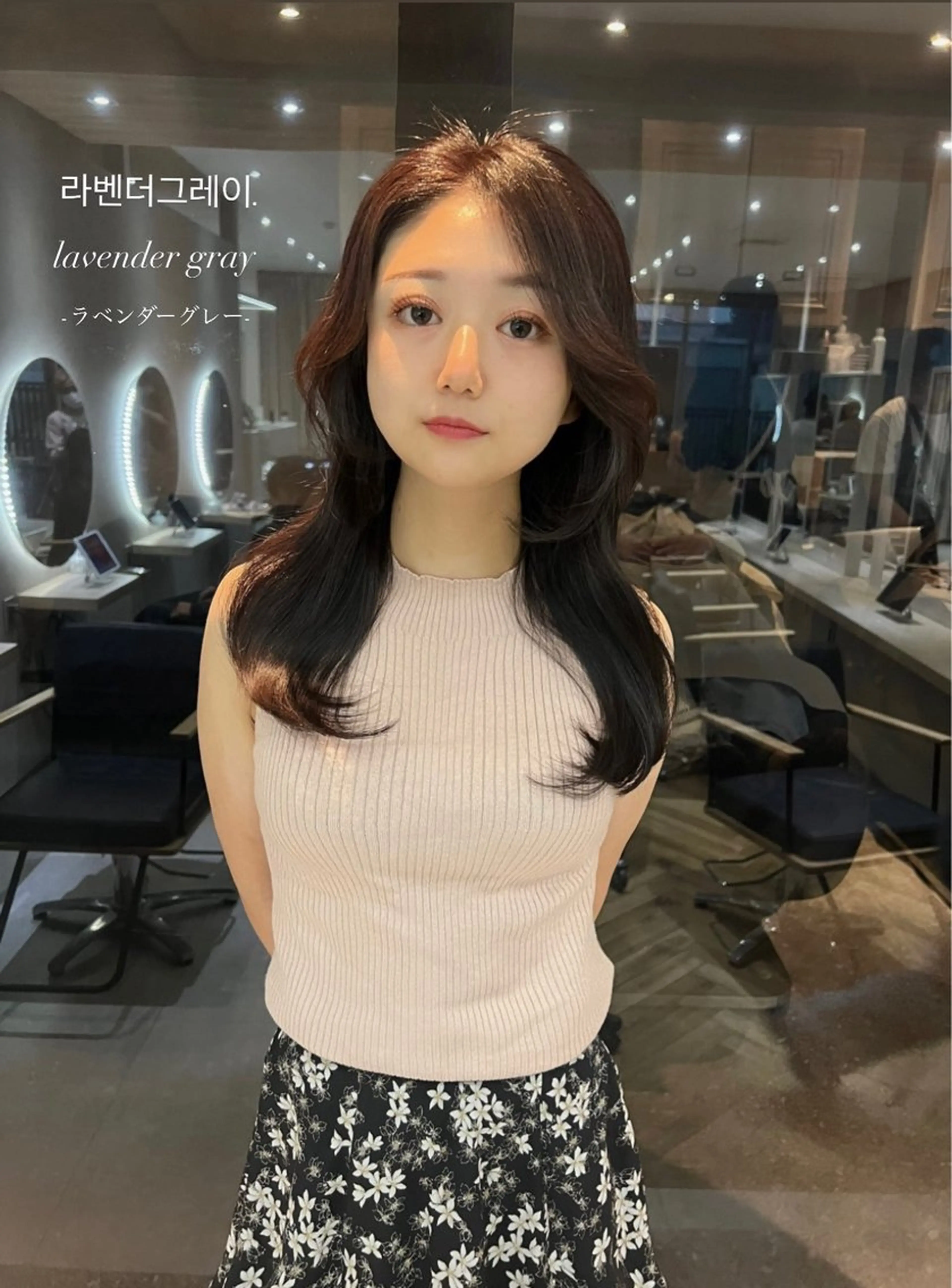 セミロング カラー 髪質改善 韓国風ヘア トリートメント 韓国🇰🇷レイヤー 映える顔周り🩷のヘアスタイル