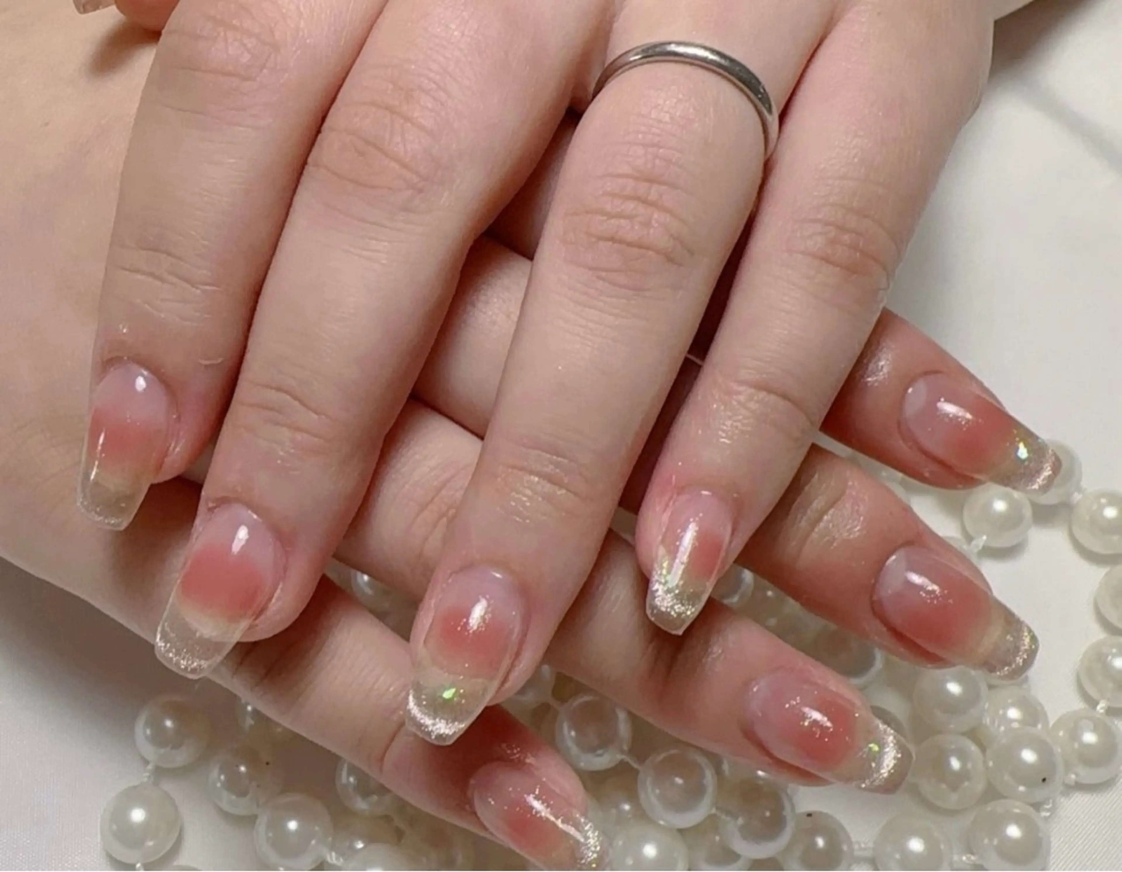 ネイル フレンチネイル マグネットネイル マグネットフレンチ ネイルチップ 米澤 ハナユキのネイルデザイン