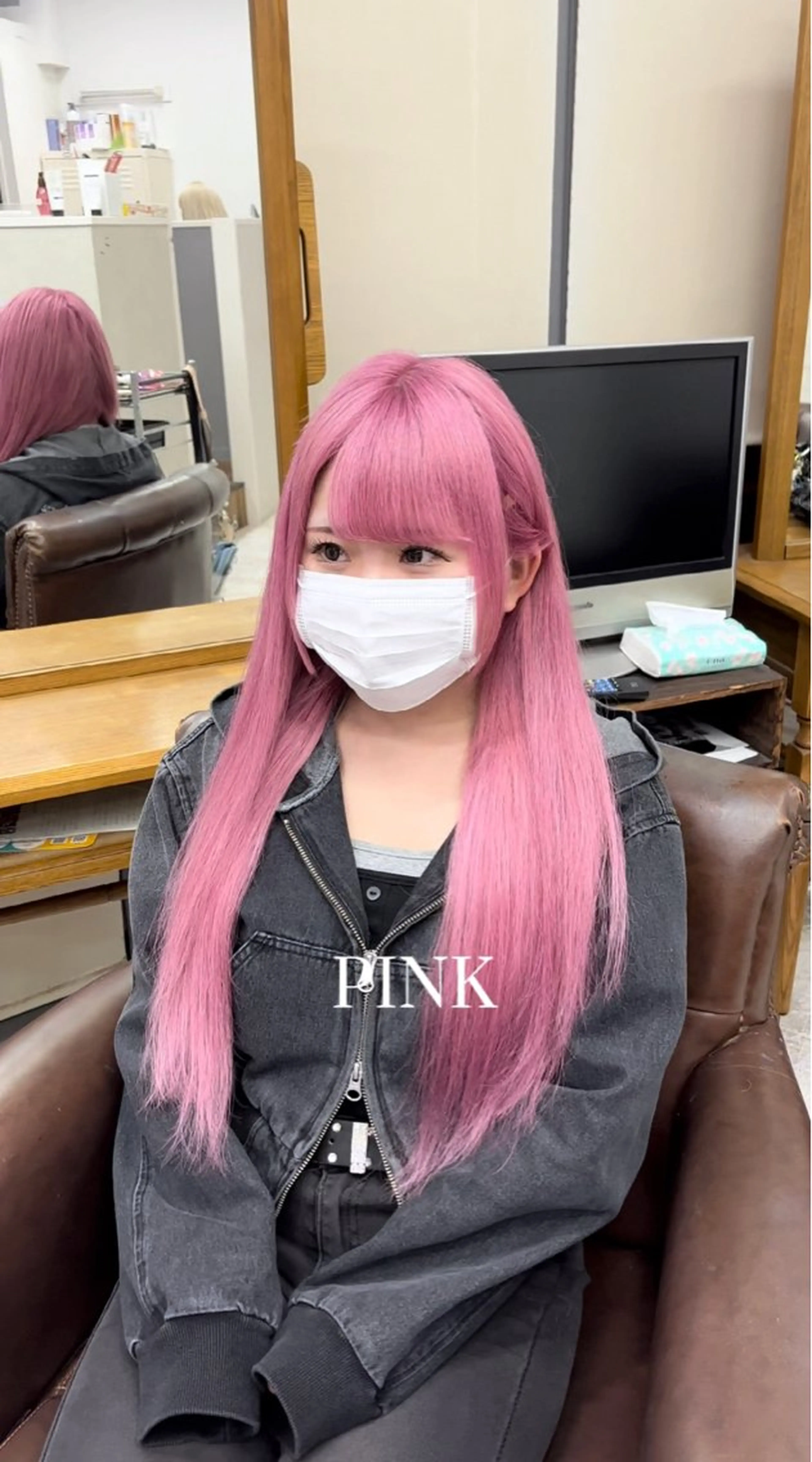 ロング カラー ハイトーンカラー ピンクカラー エクステ ヘアカラー エクステ M.O.D shibuya店所属・シールエクステ /まる🐺/渋谷のヘアスタイル