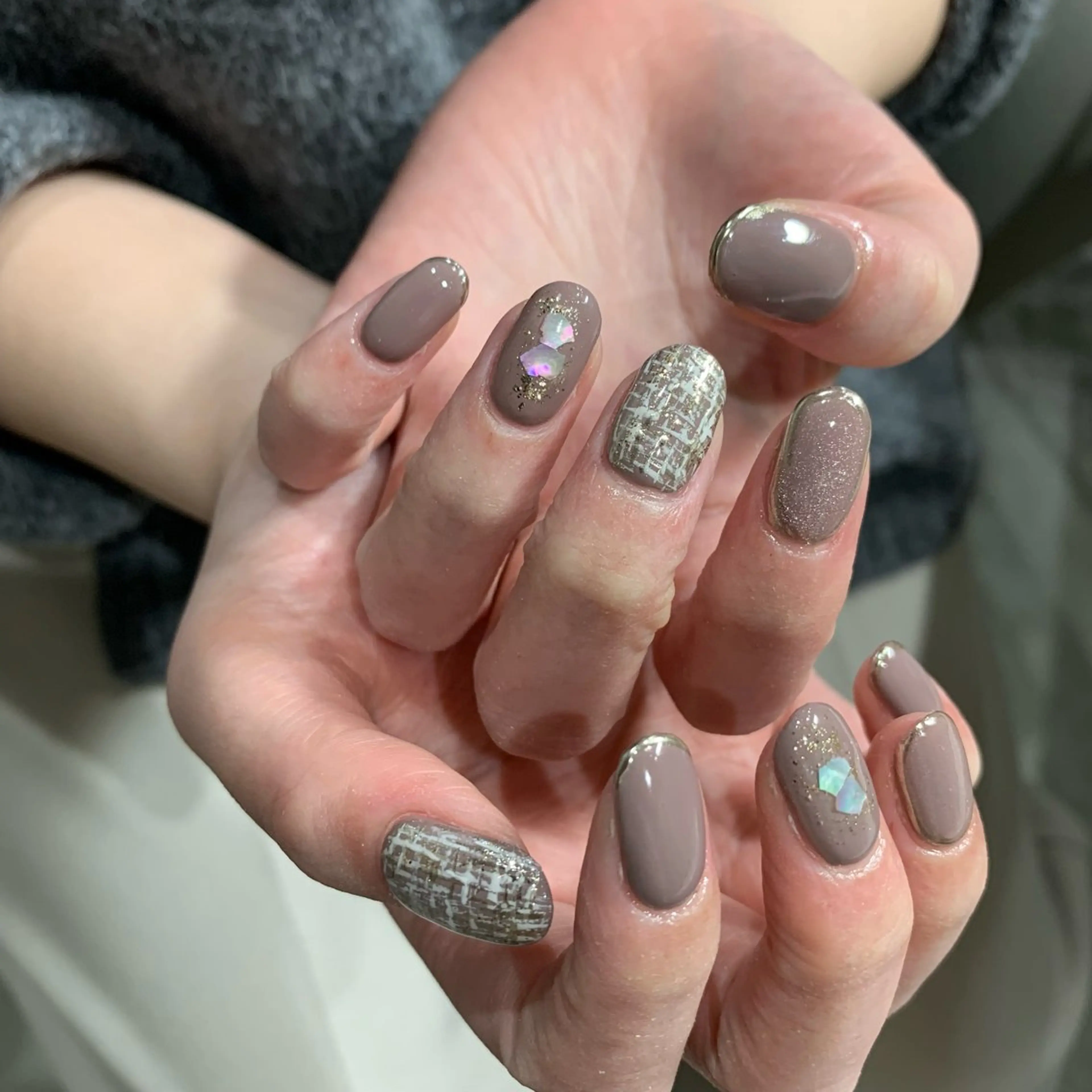 ネイル ツイードネイル ELAN) Hasegawaのネイルデザイン