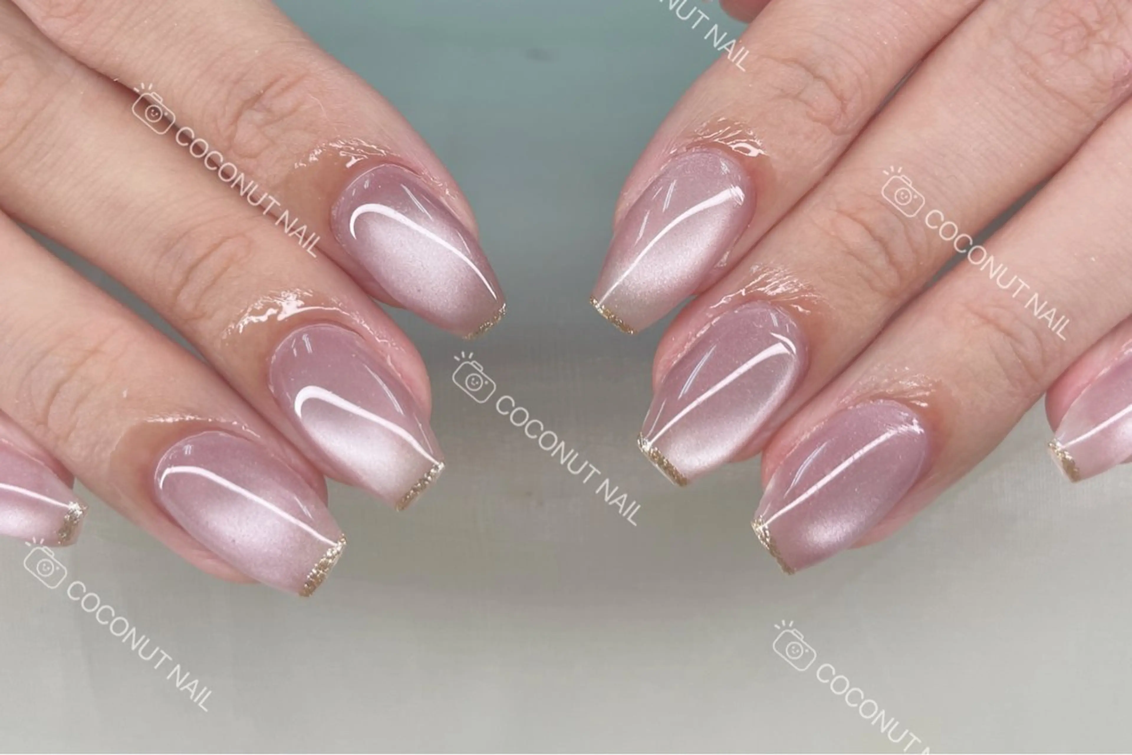 ネイル べっ甲ネイル フレンチネイル キラキラネイル マグネットネイル 大理石ネイル(マーブル) ハンドネイル 神田 ココナッツのネイルデザイン